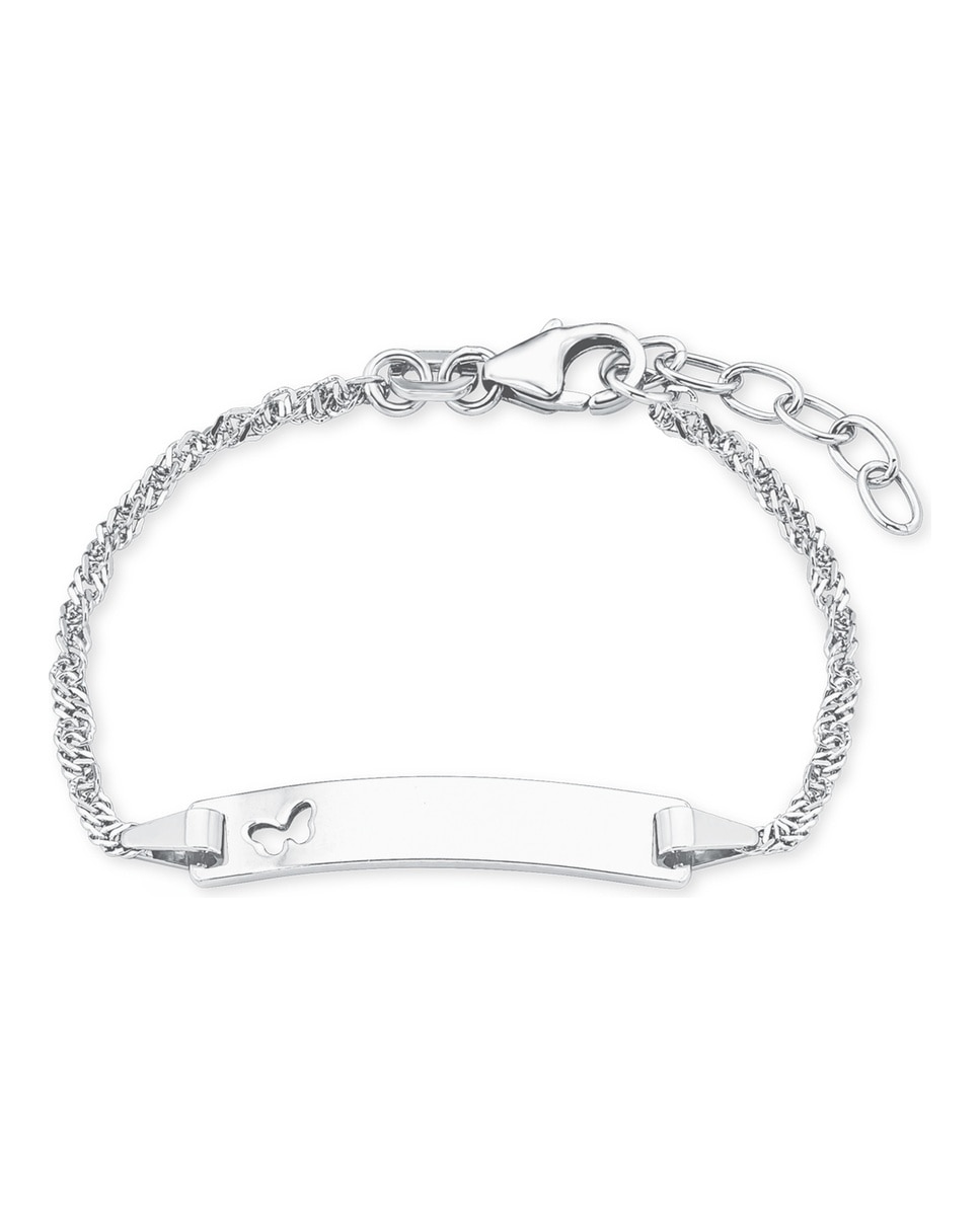 Pulseras identificativas para niñas, plata de ley 925 | mariposa - Lily Princesa - Plata Plata-2