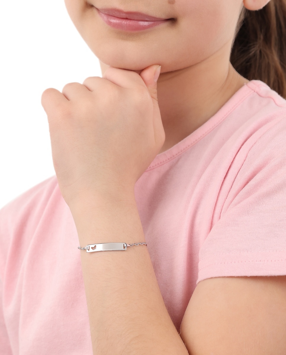 Pulseras identificativas para niñas, plata de ley 925 | mariposa - Lily Princesa - Plata Plata-4