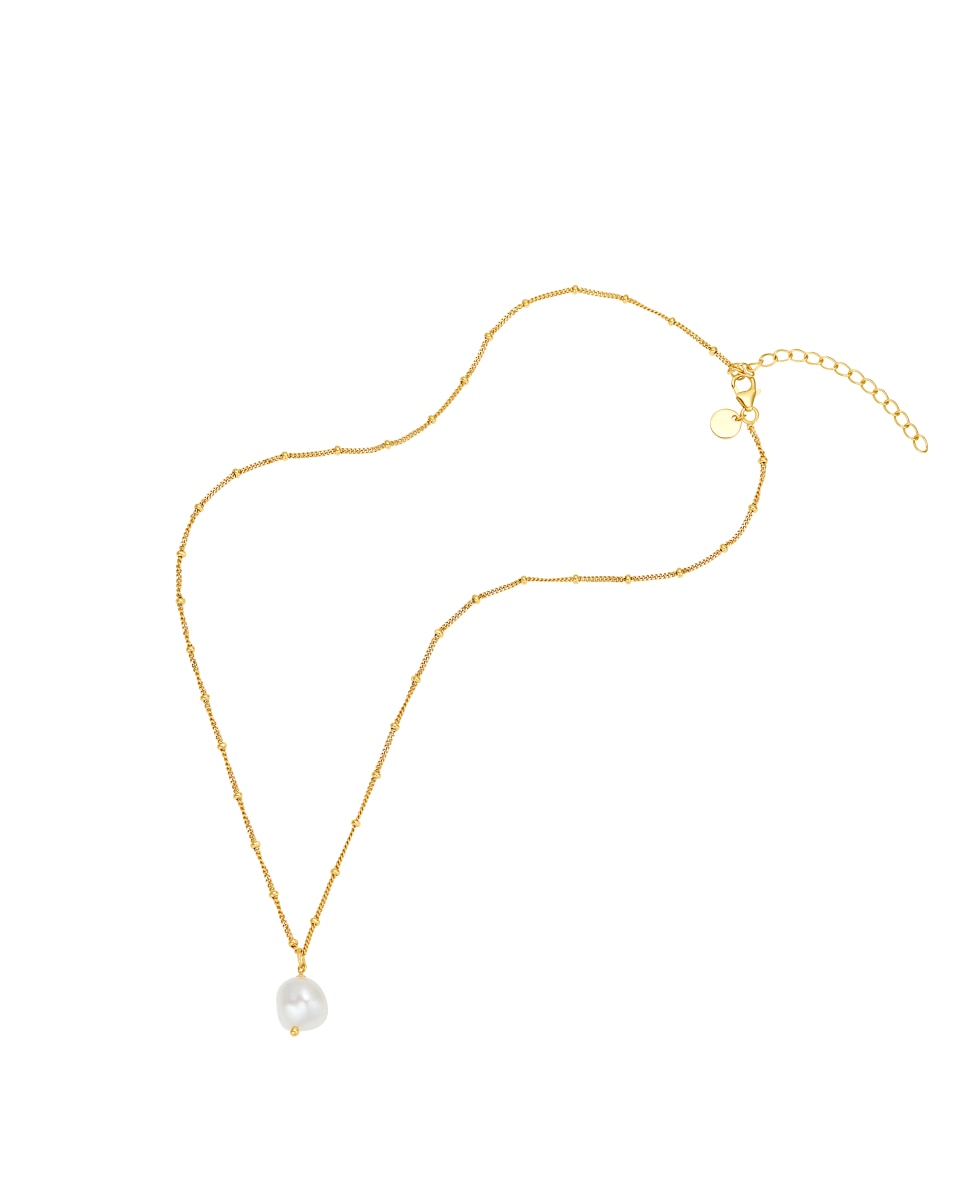 Cadena con colgante de plata de ley 925 y perla cultivada de agua dulce - Noelani - Oro Oro-3