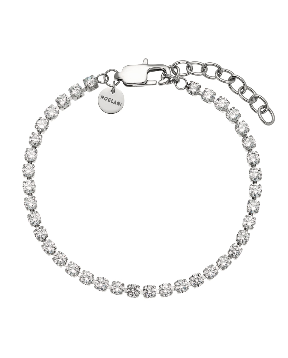 Imagen 0 de Pulsera de acero inoxidable con circonita sintética Plata