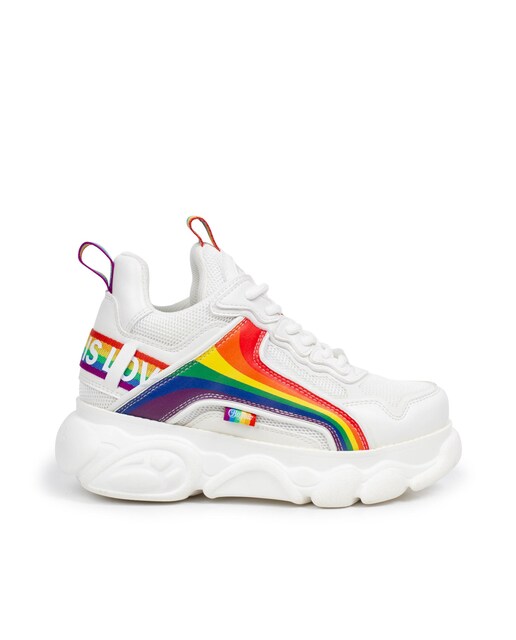 Imagen 0 de Zapatillas altas de mujer con plataforma y detalle de arco iris