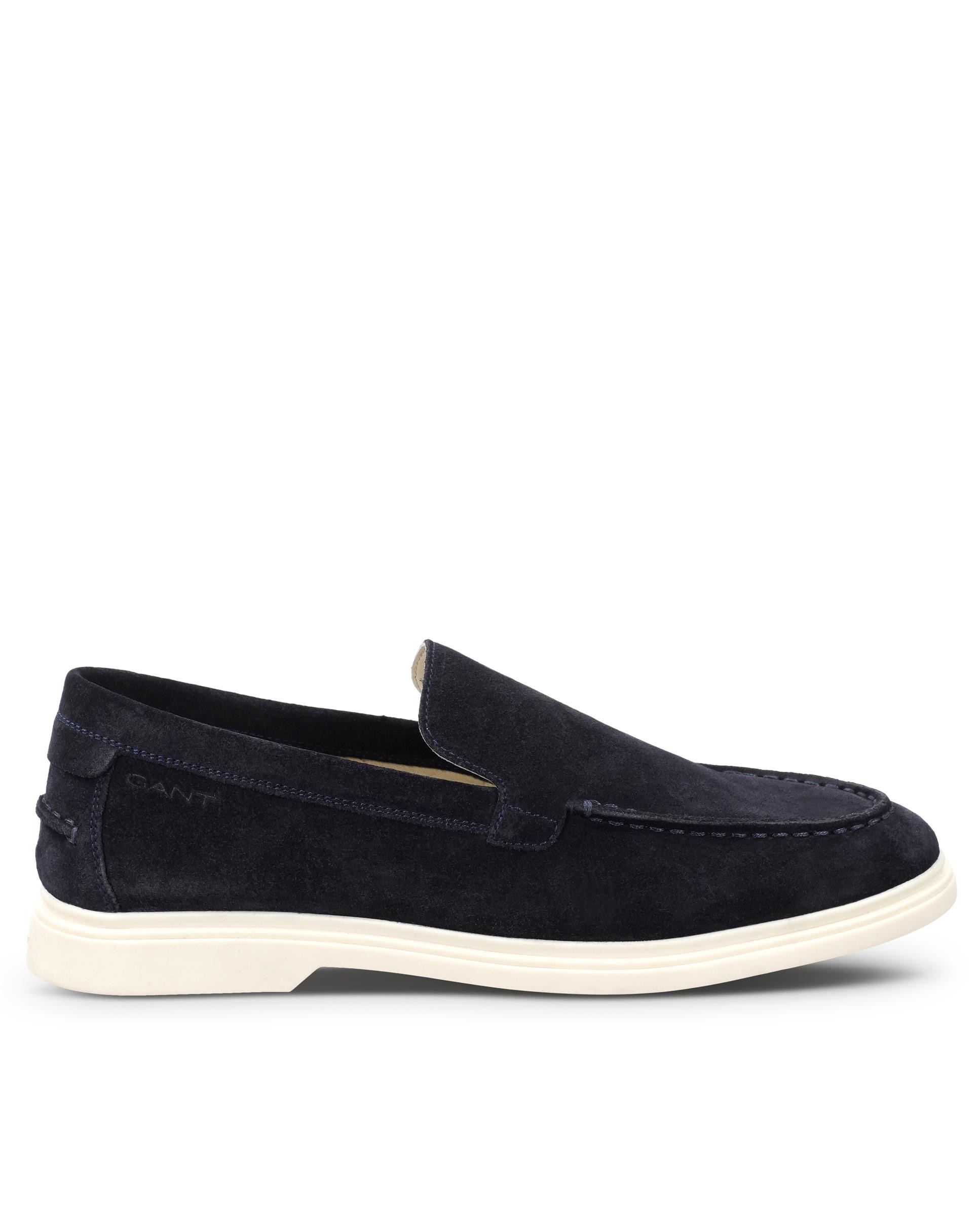 Mocasines de hombre de piel con elástico - Gant - Azul marino Azul marino-1