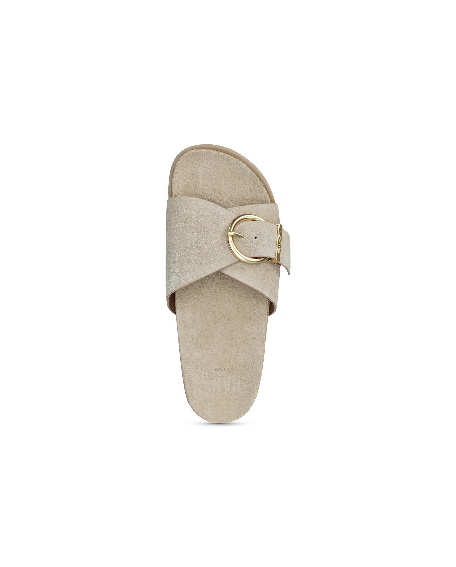 Sandalias de pala de mujer de piel con hebilla - Gant - Beige Beige-4