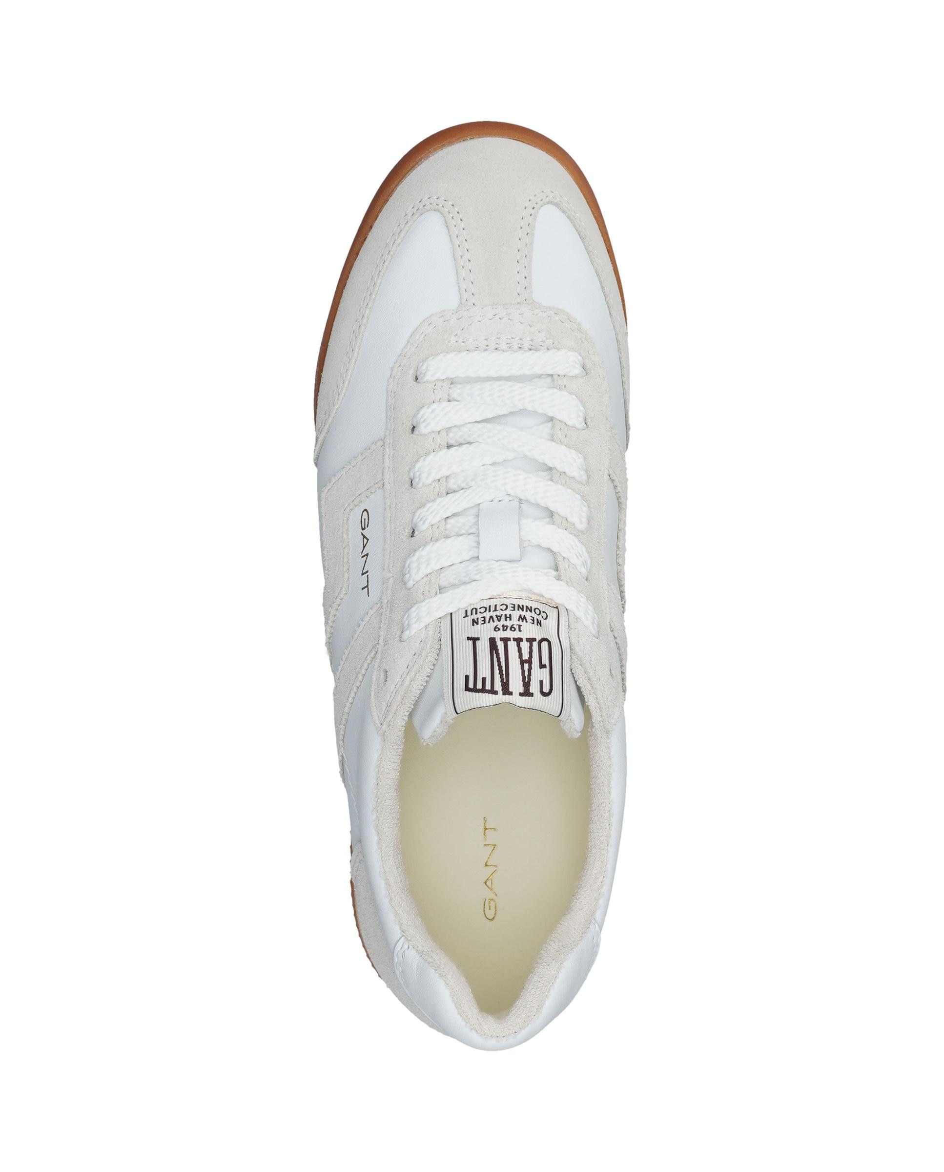 Zapatillas retro de mujer en piel con logo gant - Blanco Blanco-5