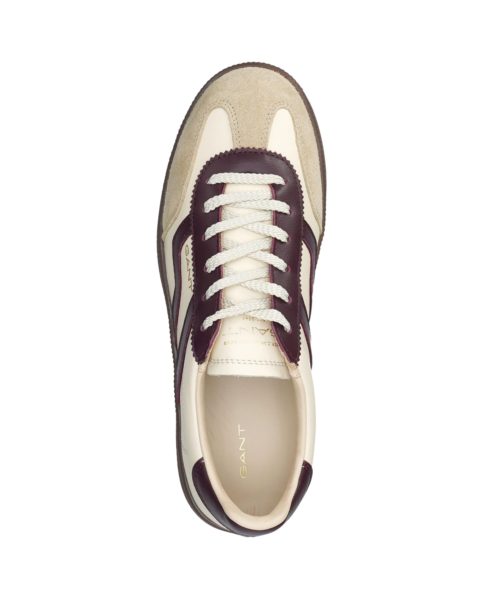 Zapatillas retro de mujer con ajuste de cordones y detalle lateral en contraste - Gant - Crema Crema-5