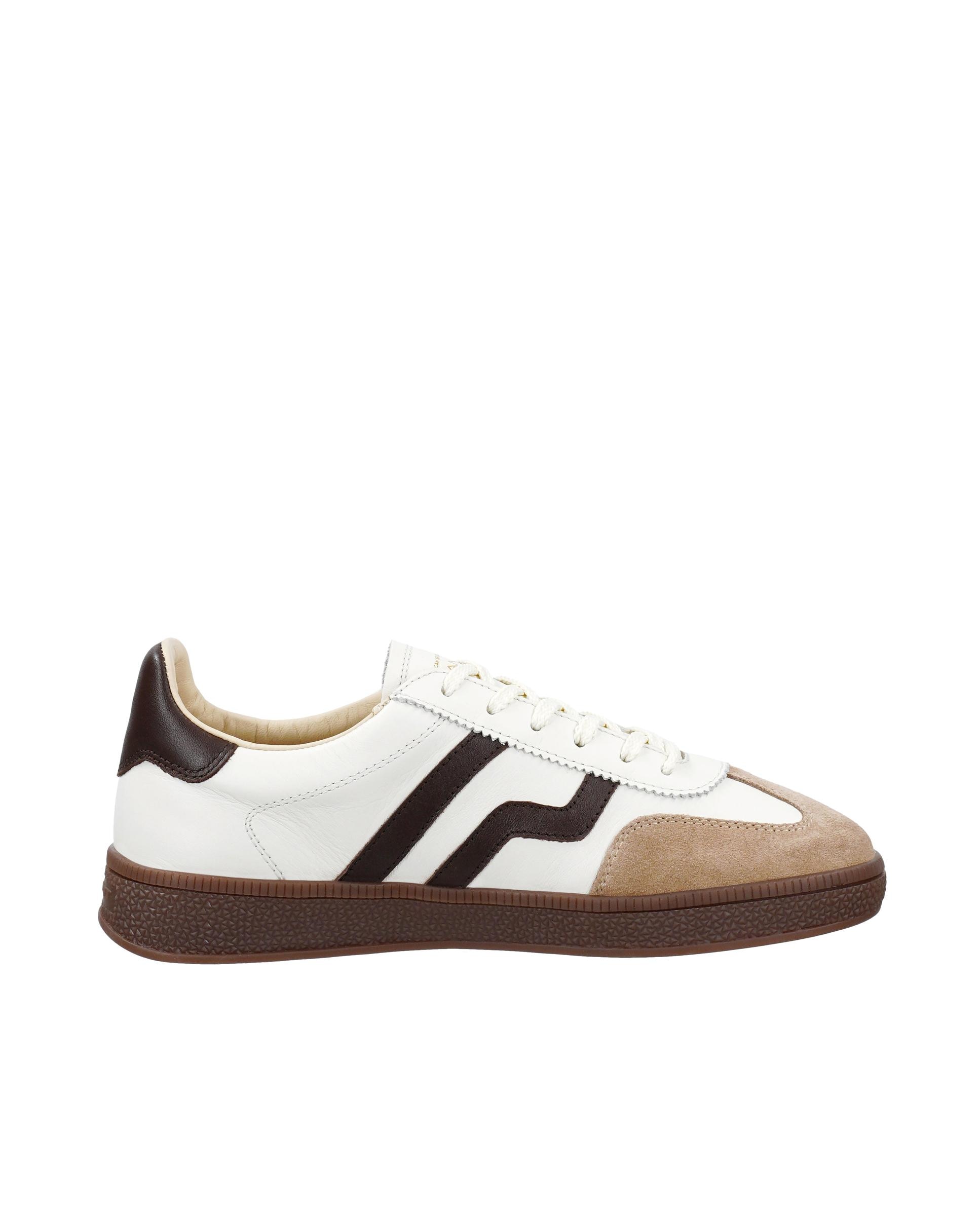 Imagen 0 de Zapatillas retro de mujer con ajuste de cordones y detalle lateral en contraste Blanco / Roble
