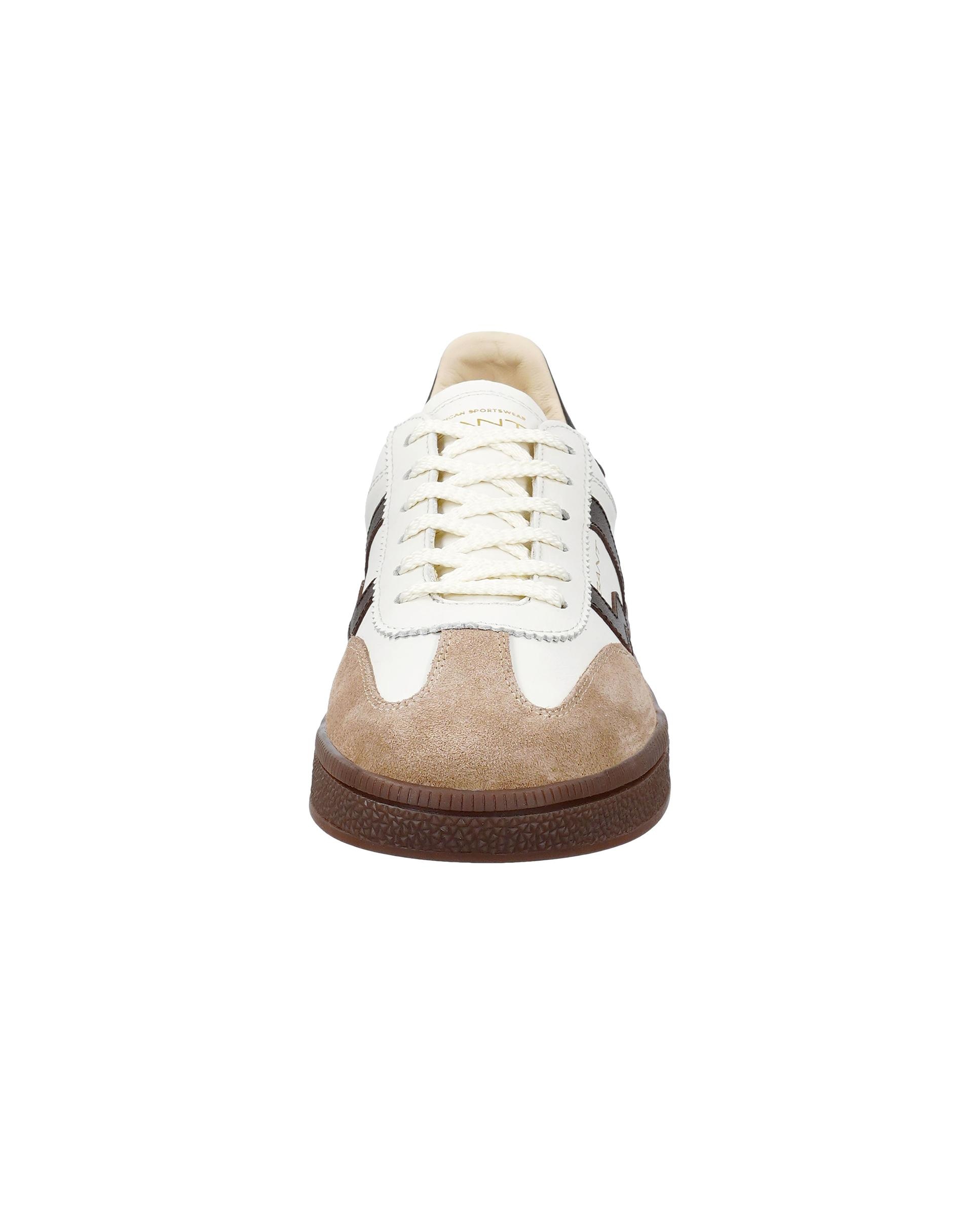 Zapatillas retro de mujer con ajuste de cordones y detalle lateral en contraste - Gant - Blanco / Roble Blanco / Roble-2