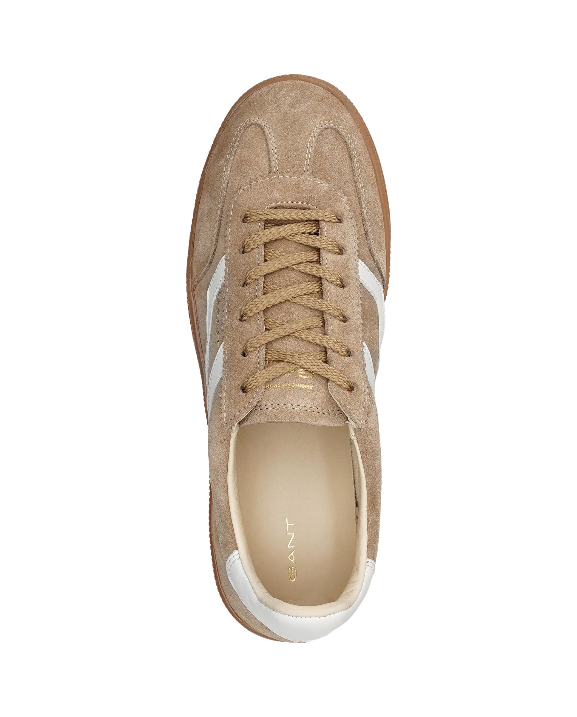Zapatillas retro de mujer con ajuste de cordones y detalle lateral en contraste - Gant - Crema Crema-5
