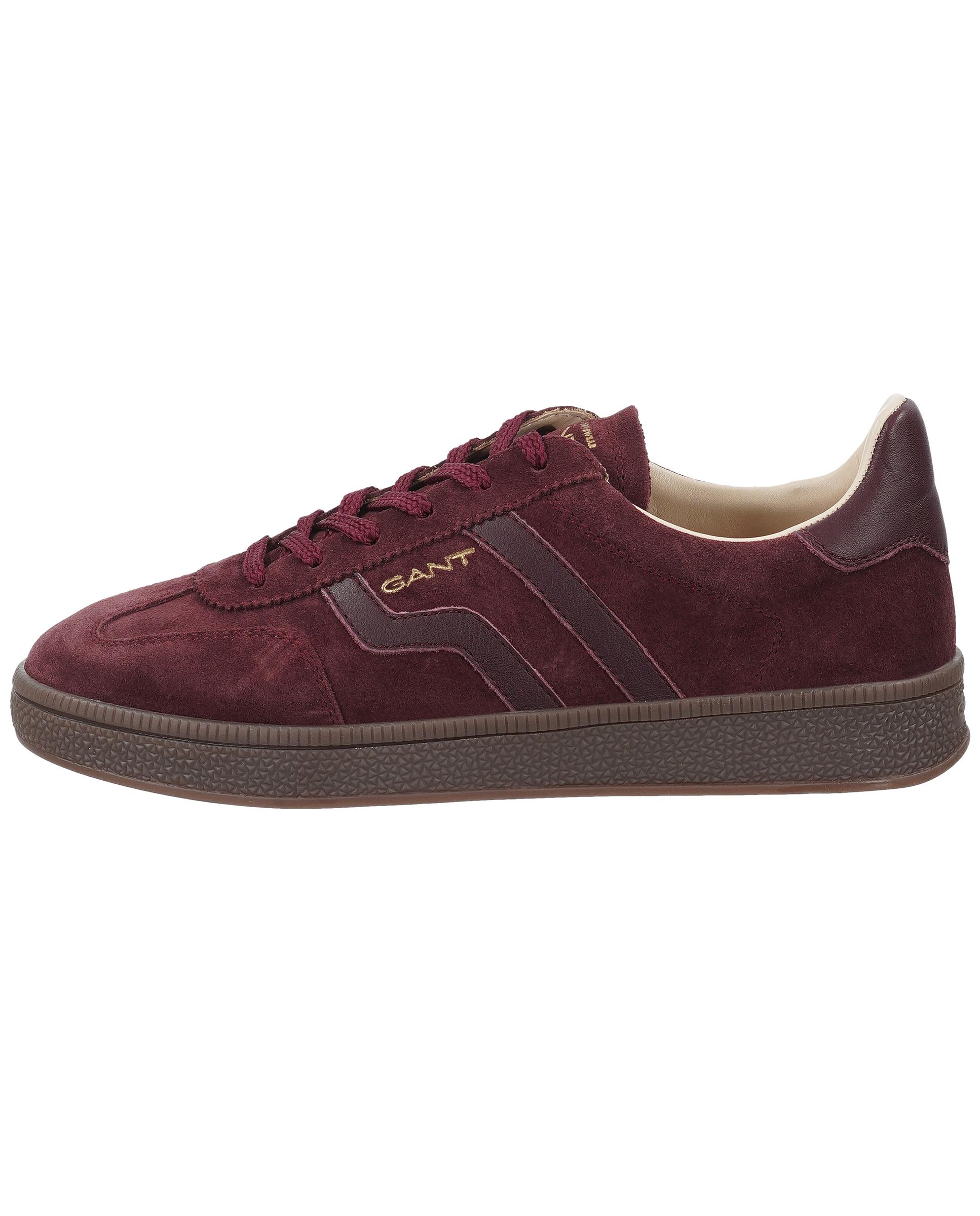 Zapatillas retro de mujer con ajuste de cordones y detalle lateral en contraste - Gant - Burdeos Burdeos-3