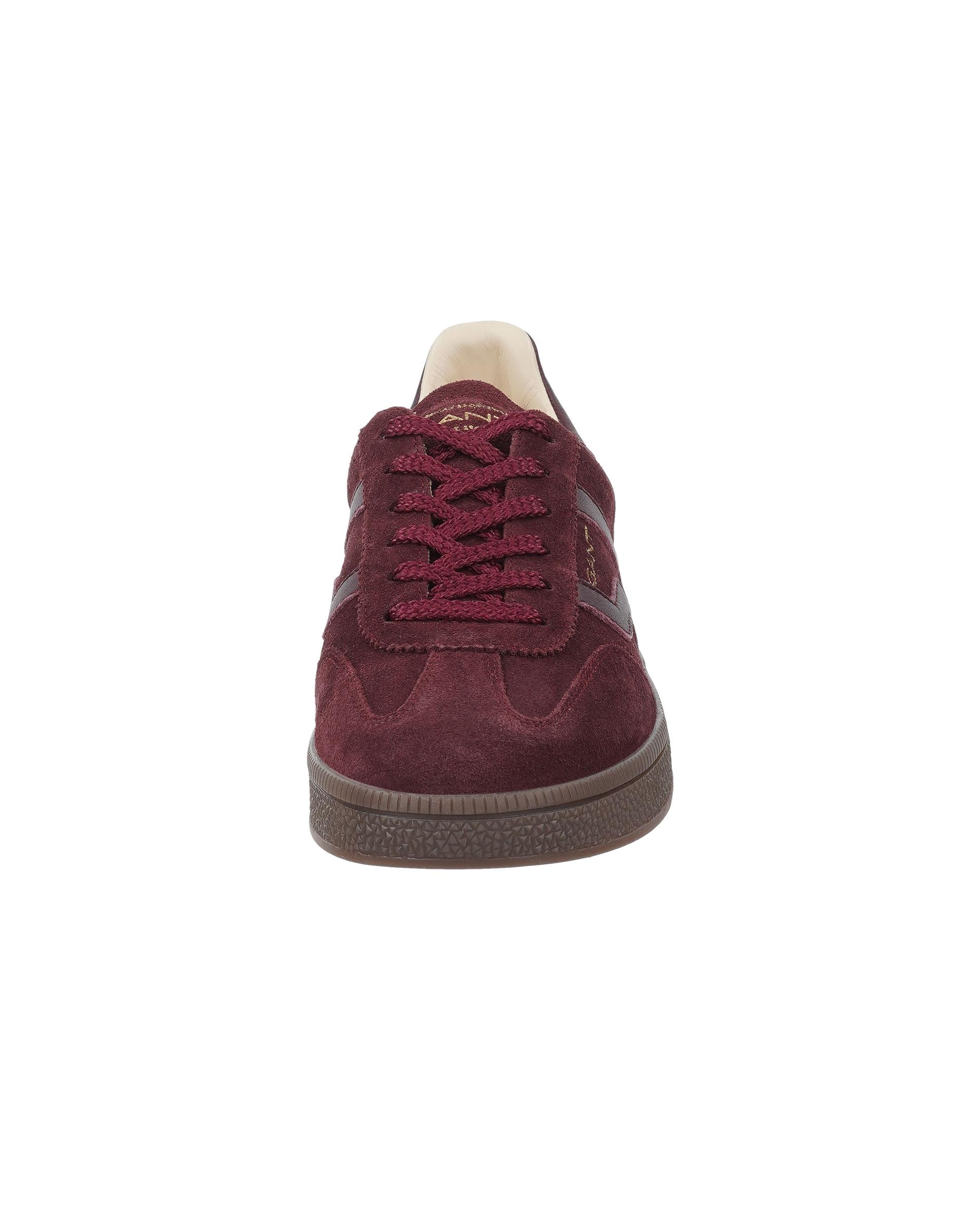 Zapatillas retro de mujer con ajuste de cordones y detalle lateral en contraste - Gant - Burdeos Burdeos-2