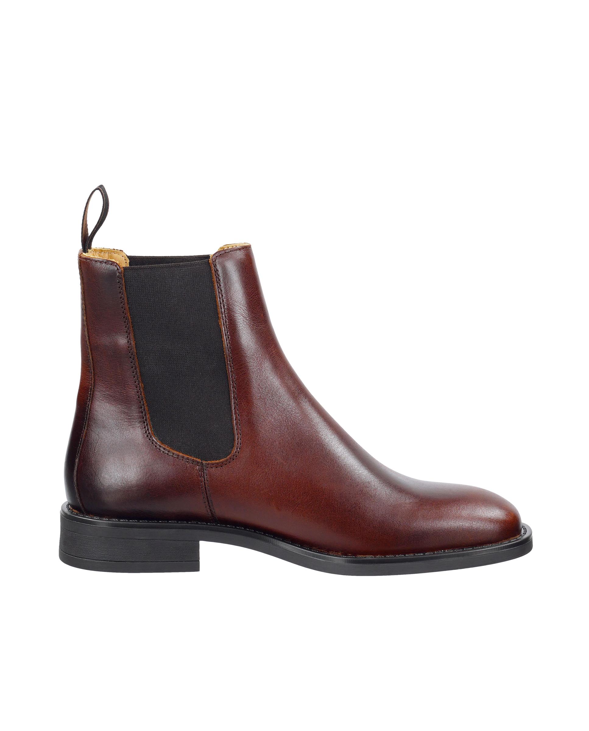 Botines de mujer de caña estrecha y elásticos laterales - Gant - Marrón oscuro Marrón oscuro-1