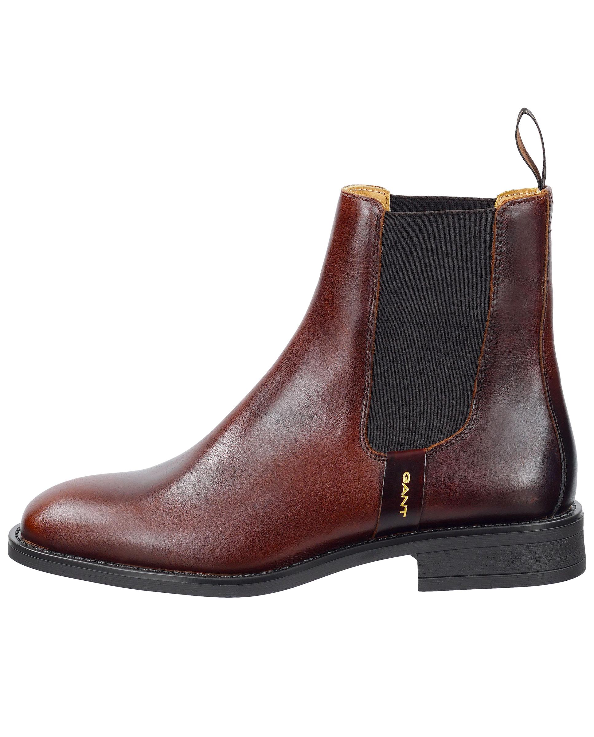 Botines de mujer de caña estrecha y elásticos laterales - Gant - Marrón oscuro Marrón oscuro-3