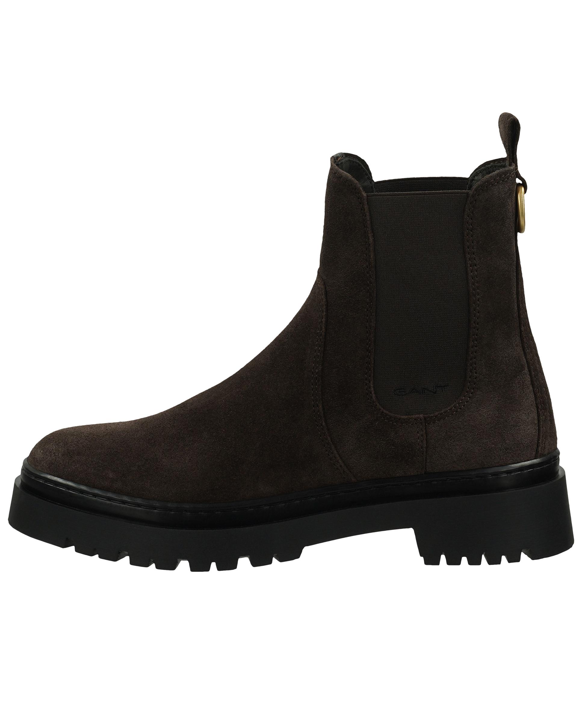 Botines chelsea de mujer con elástico lateral y caña estrecha - Gant - Marrón oscuro Marrón oscuro-3