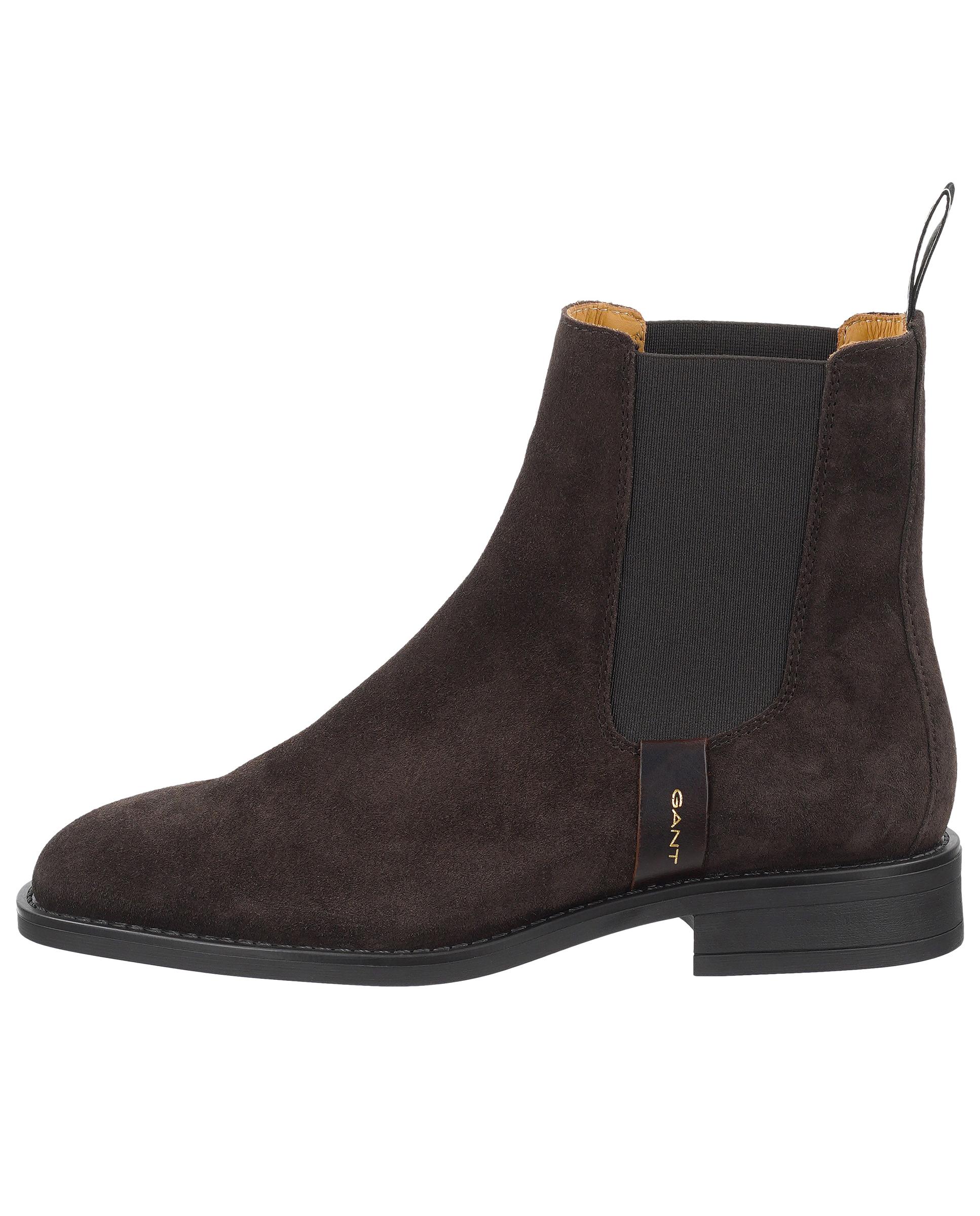 Botines de mujer de caña estrecha y elásticos laterales - Gant - Marrón oscuro Marrón oscuro-3