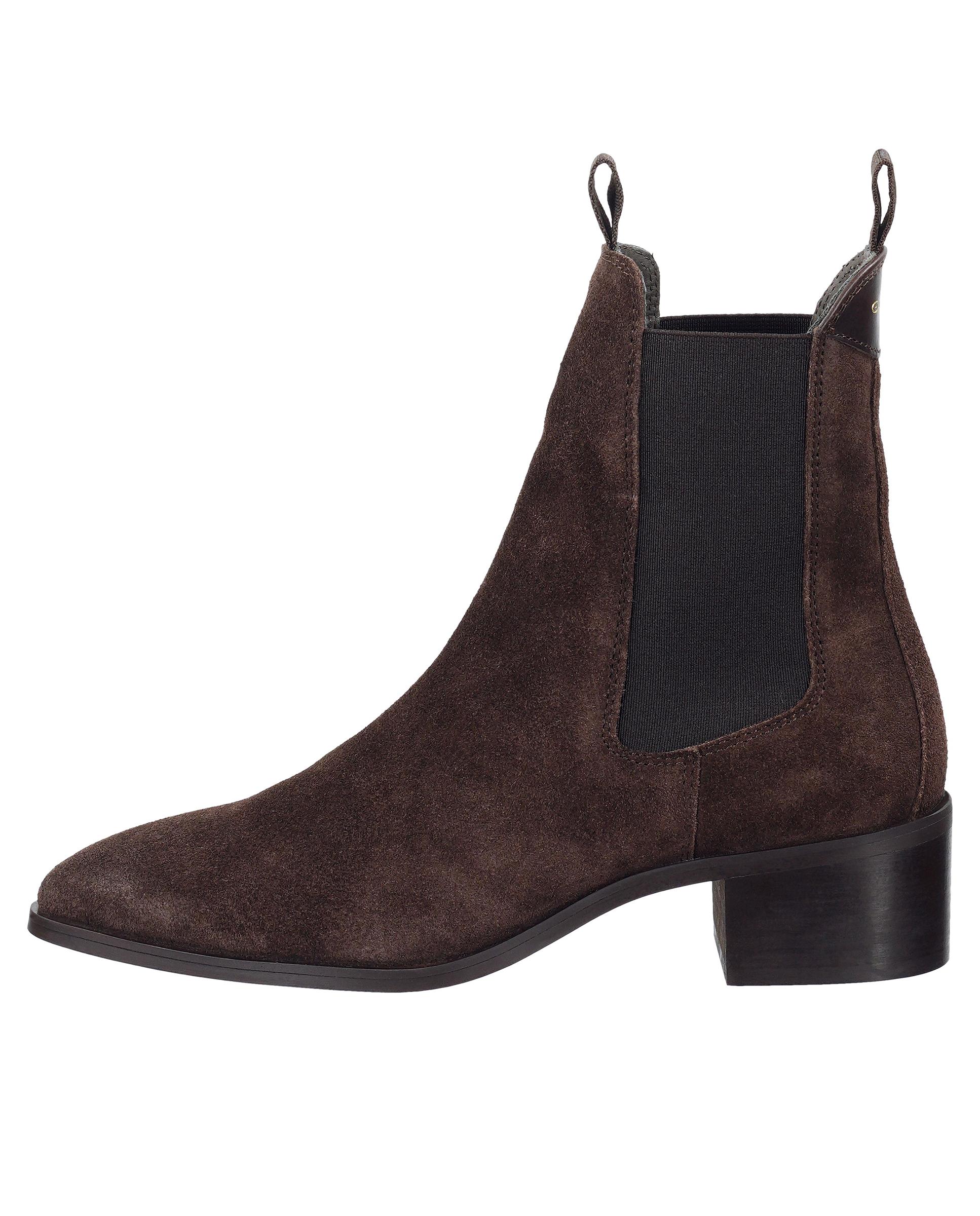 Botines de mujer de punta afilada con tacón de bloque - Gant - Marrón oscuro Marrón oscuro-3