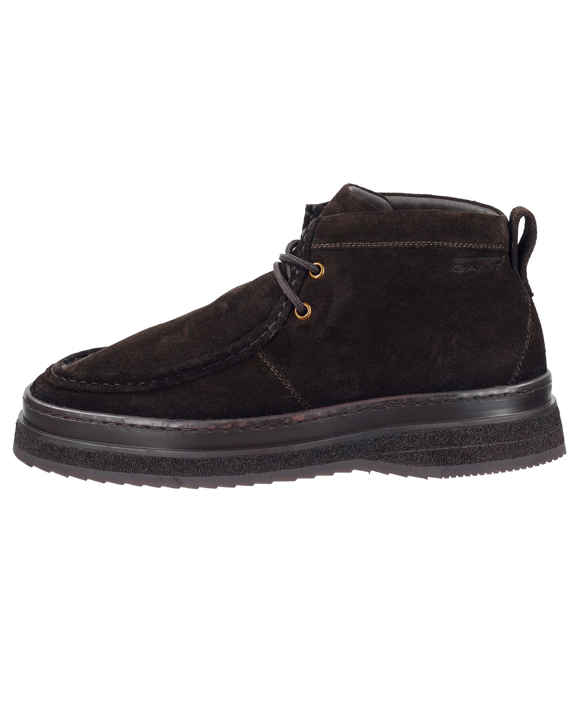 Imagen 3 de Botines de cordones de hombre estilo mocasín con tirador en talón - Gant - Marrón oscuro Marrón oscuro