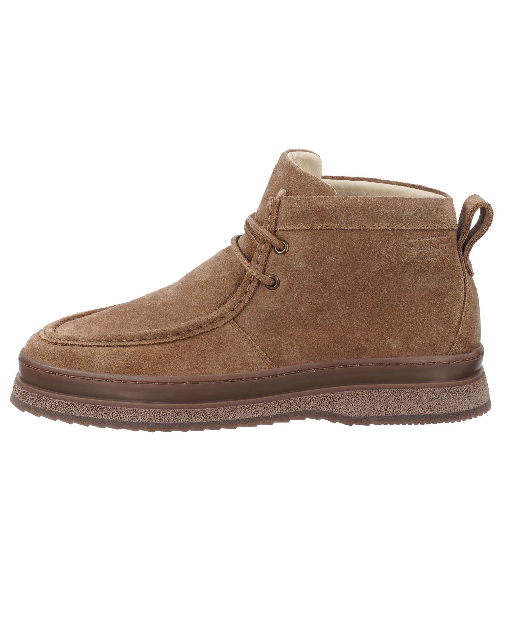 Imagen 3 de Botines de cordones de hombre estilo mocasín con tirador en talón - Gant - Marrón Marrón