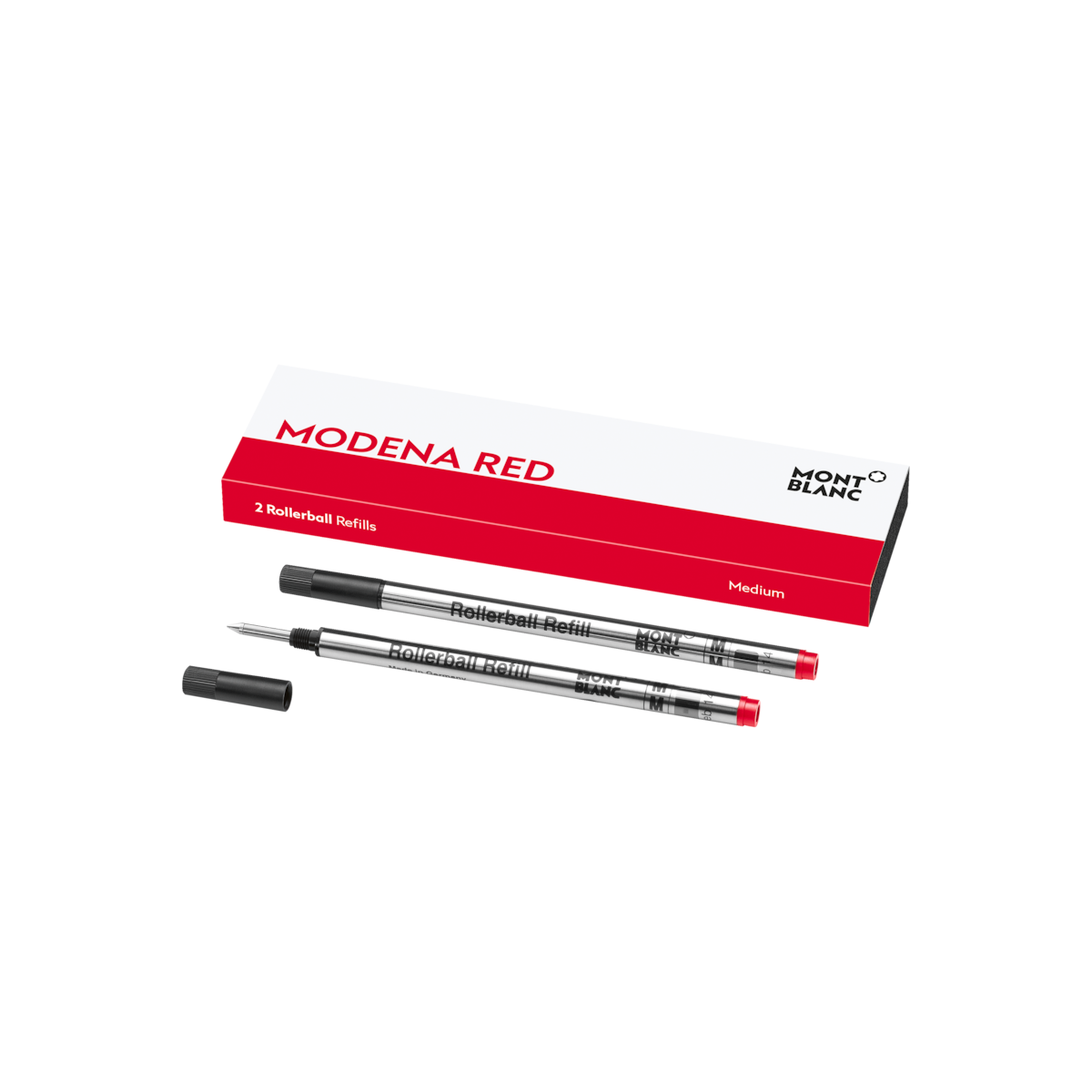 Recambio rollerball Montblanc color rojo punto medio.