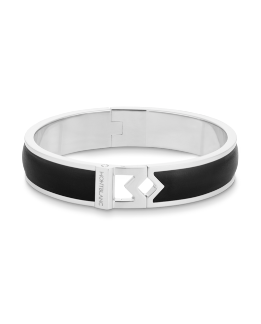 Imagen 0 de Pulsera de hombre de piel negra y acero