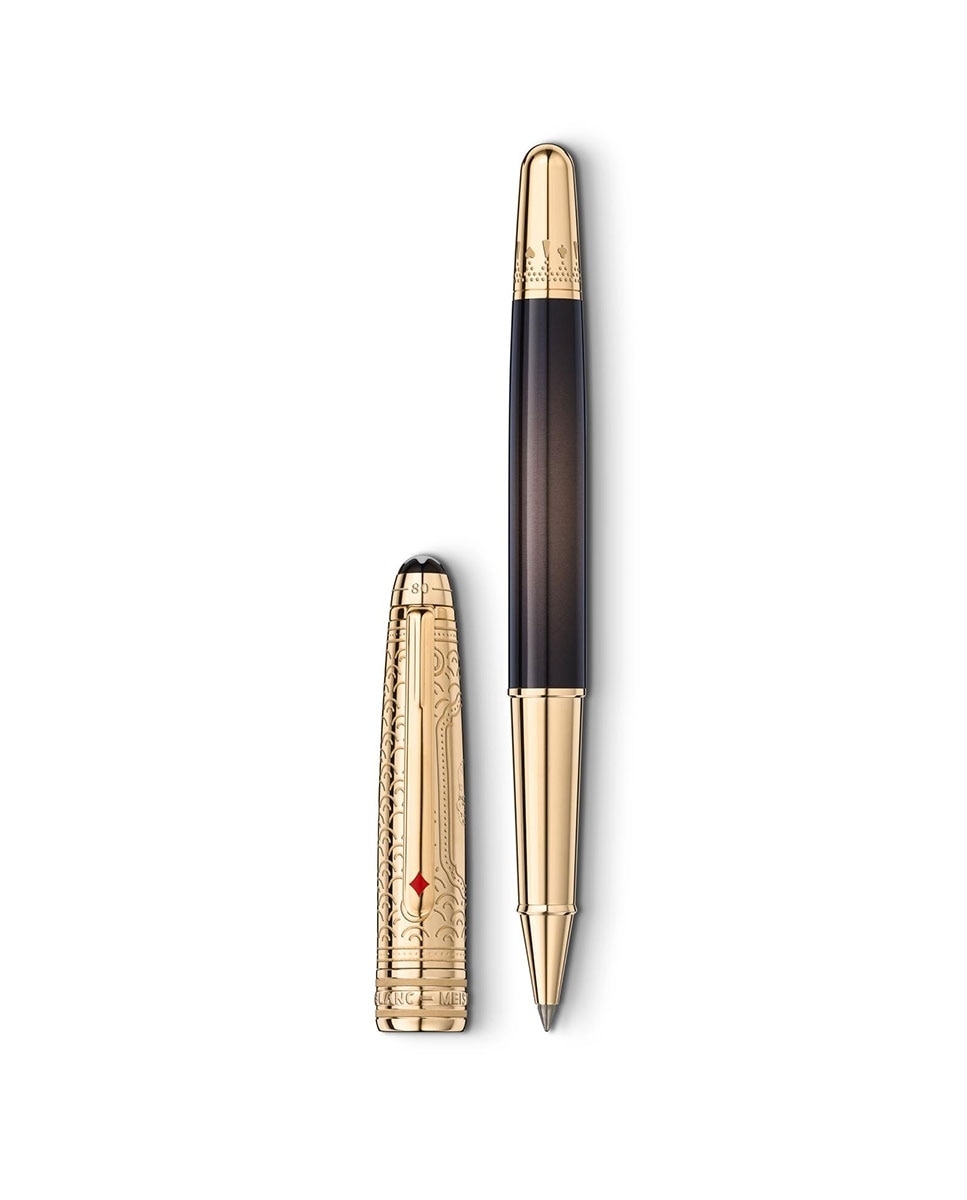 Rollerball Montblanc doué Meisterstück Around the World Y2 Clásico resina negra.