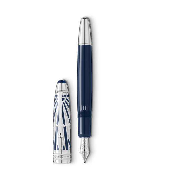 Imagen 0 de Pluma estilográfica Montblanc metal resina preciosa color azul M