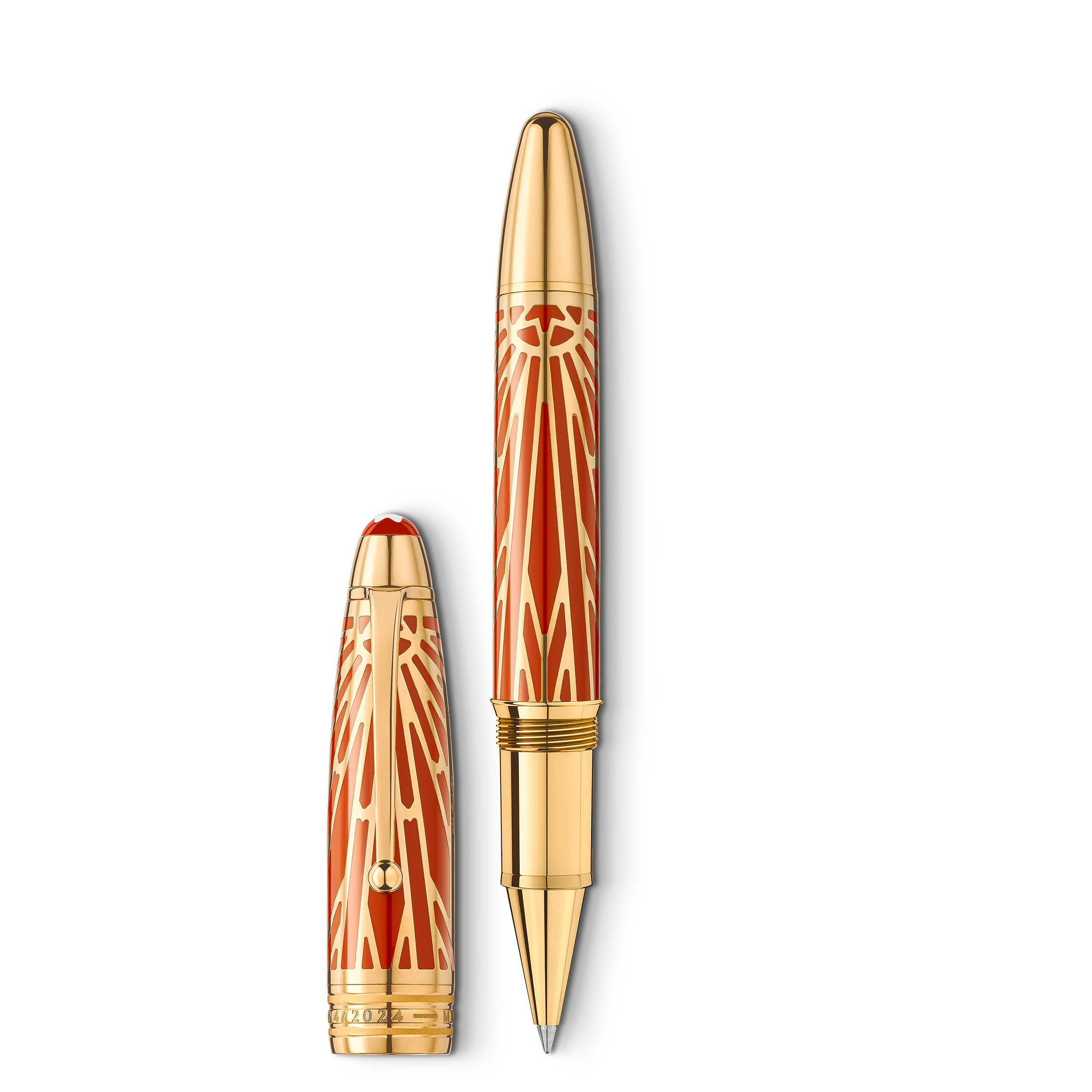 Rollerball Montblanc Metal / lacquer Rojo colour.