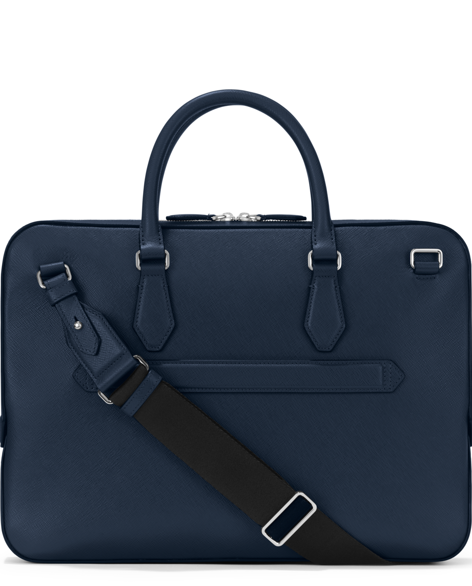 Portadocumentos unisex de piel - Montblanc - Azul Azul-3