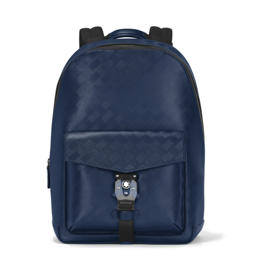 Imagen 0 de Mochila unisex de piel color azul