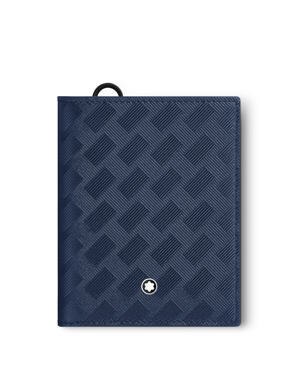Imagen 0 de Tarjetero unisex de piel color azul Azul oscuro