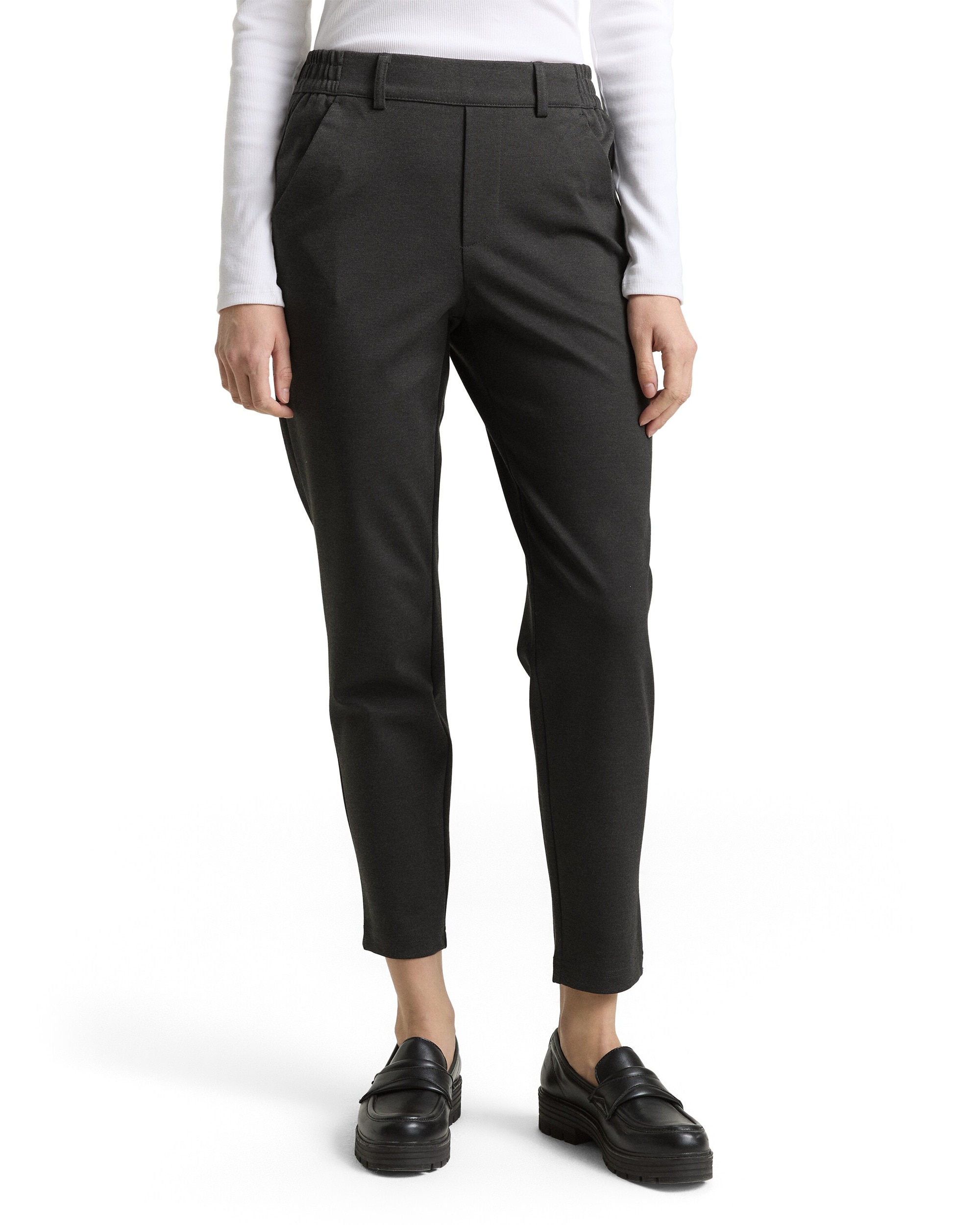 Imagen 0 de Pantalón recto de mujer con cintura media ajustable Gris