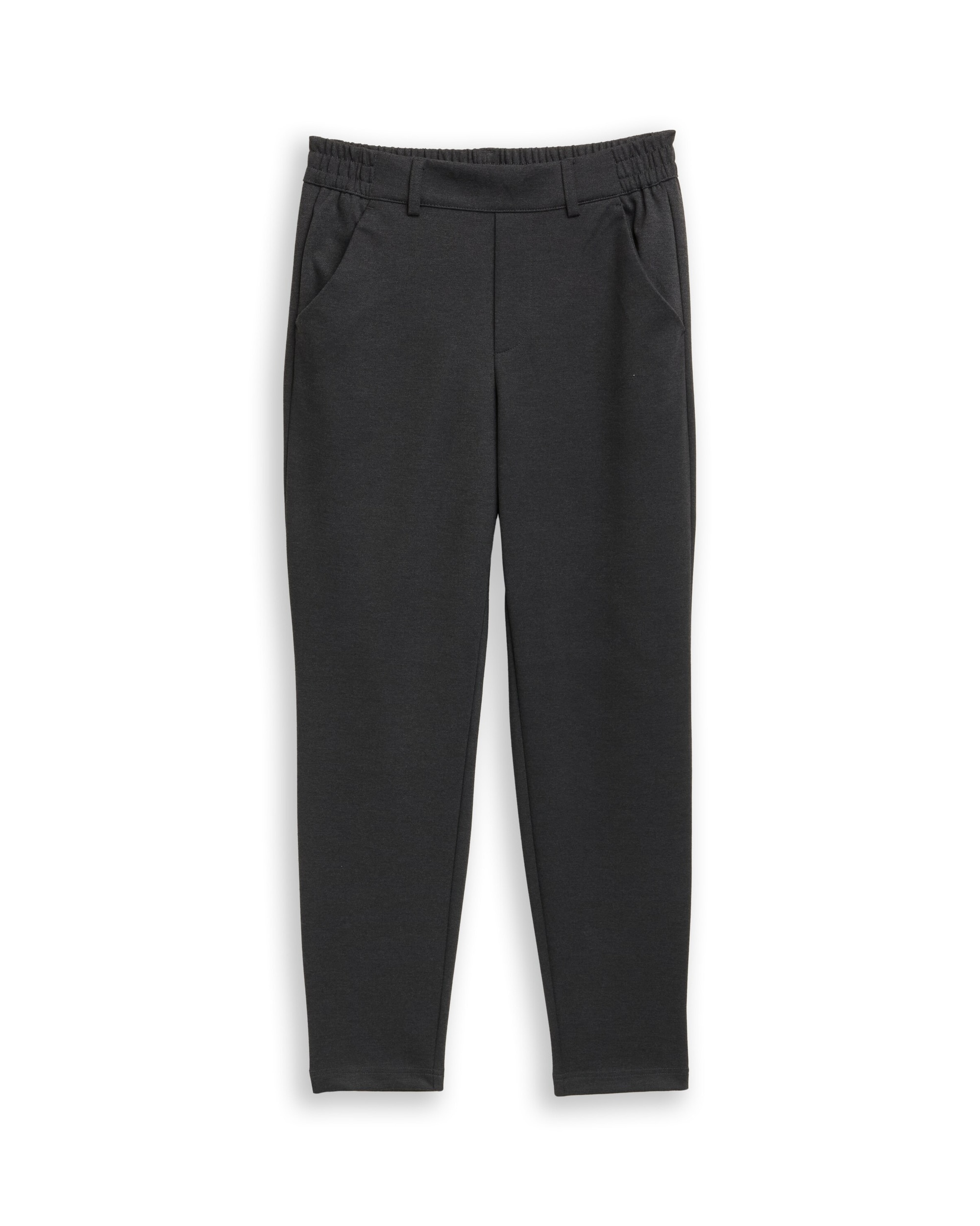 Pantalón recto de mujer con cintura media ajustable - Tom Tailor - Gris Gris-5