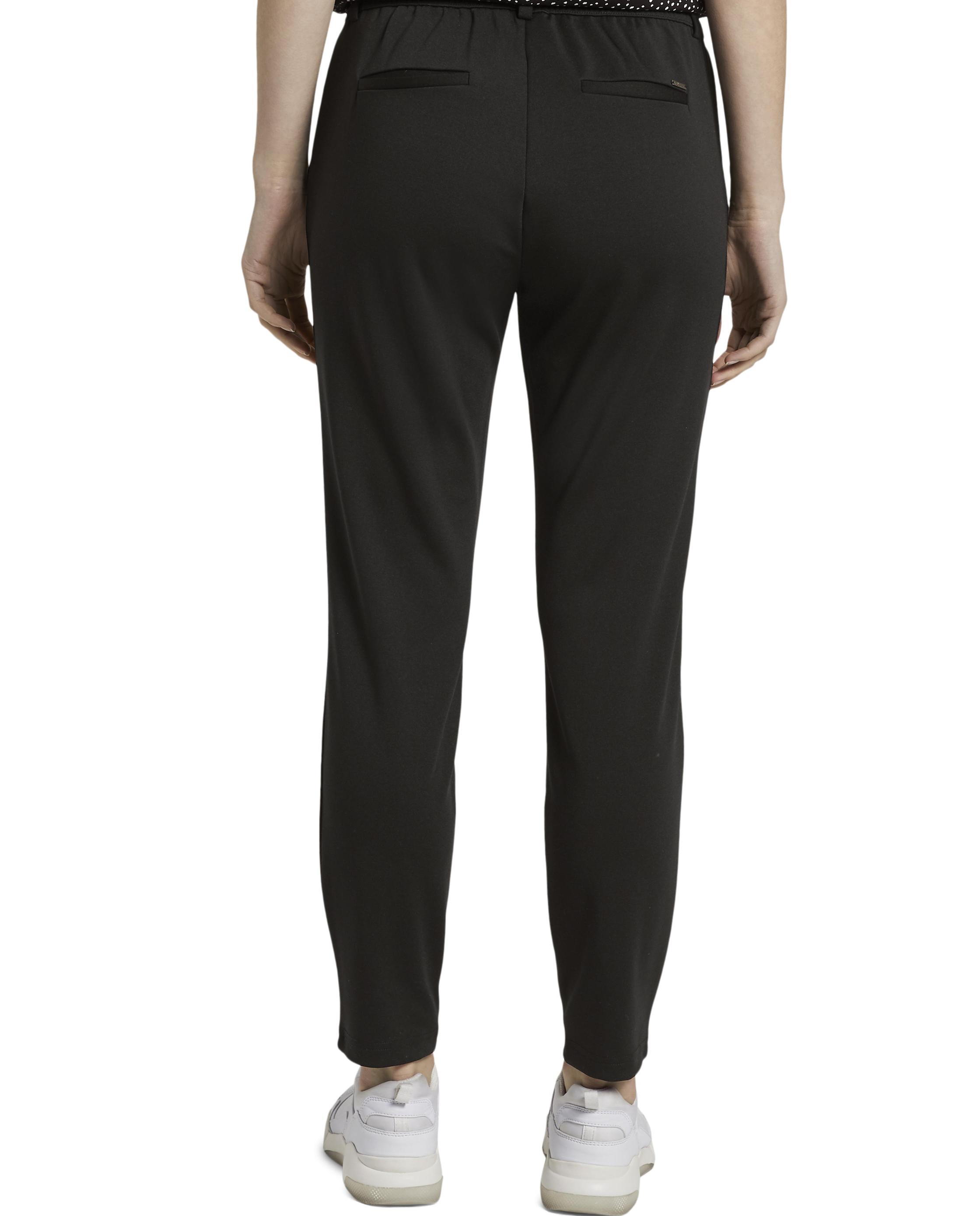 Pantalón recto de mujer con cintura media ajustable - Tom Tailor - Negro Negro-2