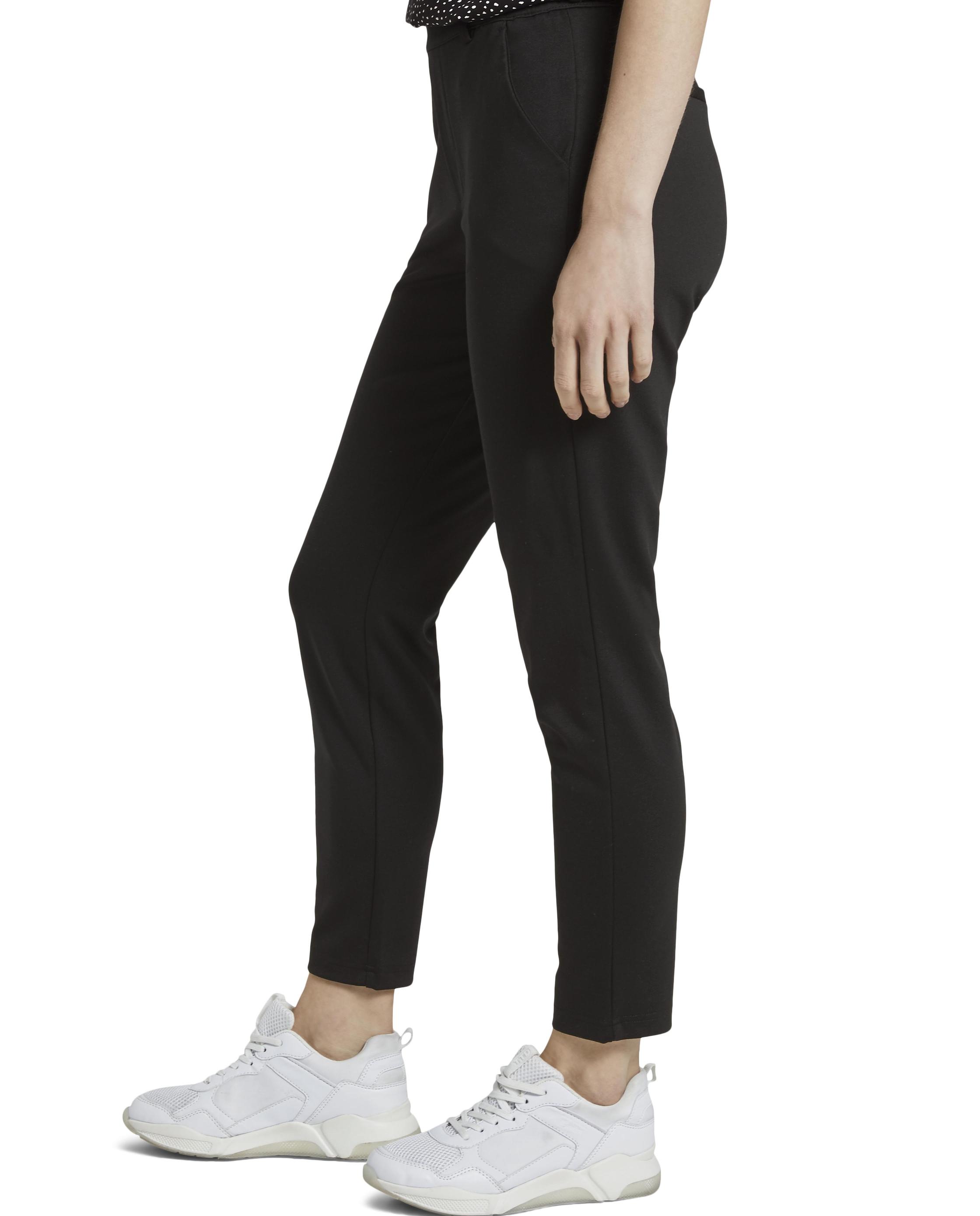 Pantalón recto de mujer con cintura media ajustable - Tom Tailor - Negro Negro-3