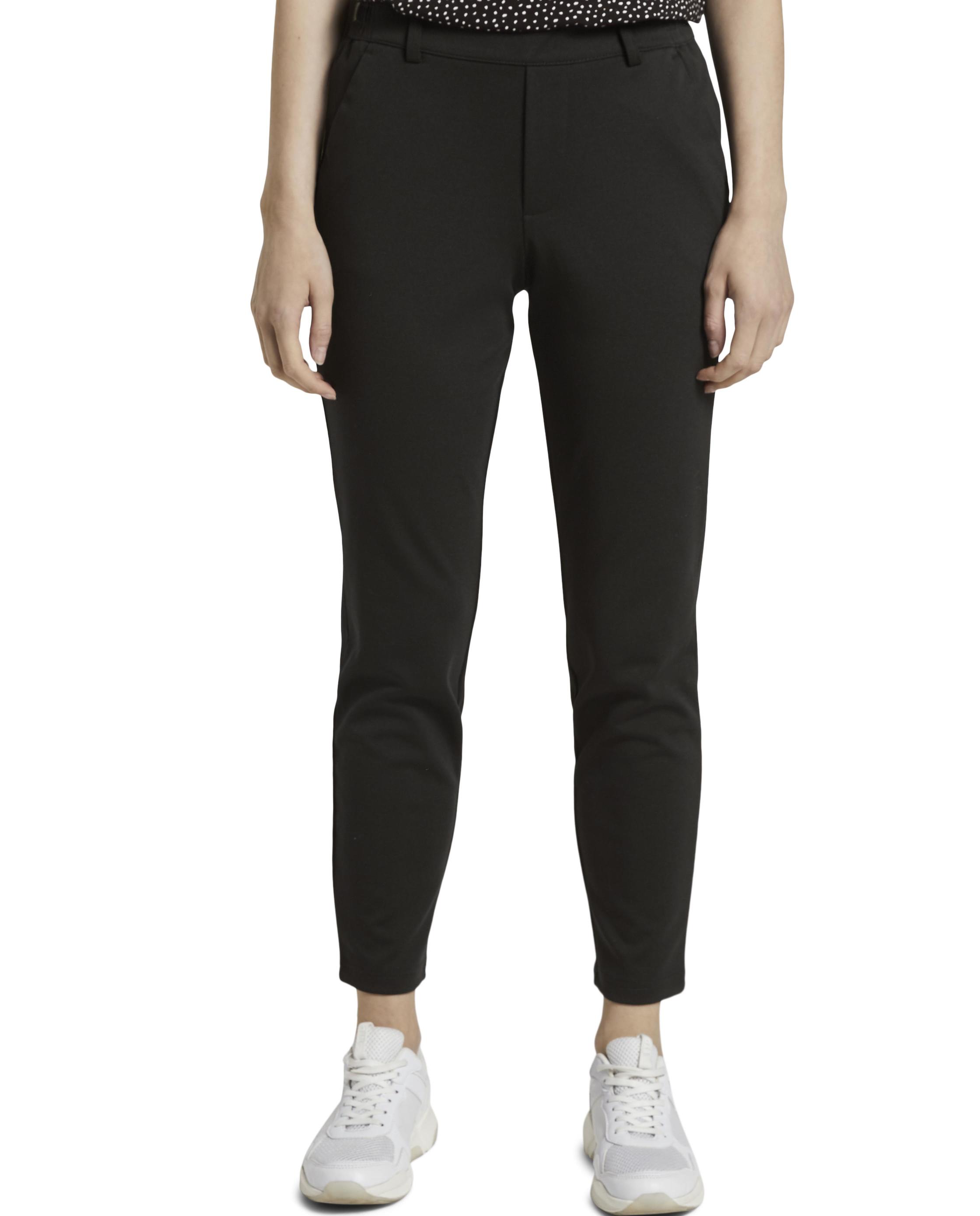 Pantalón recto de mujer con cintura media ajustable - Tom Tailor - Negro Negro-6