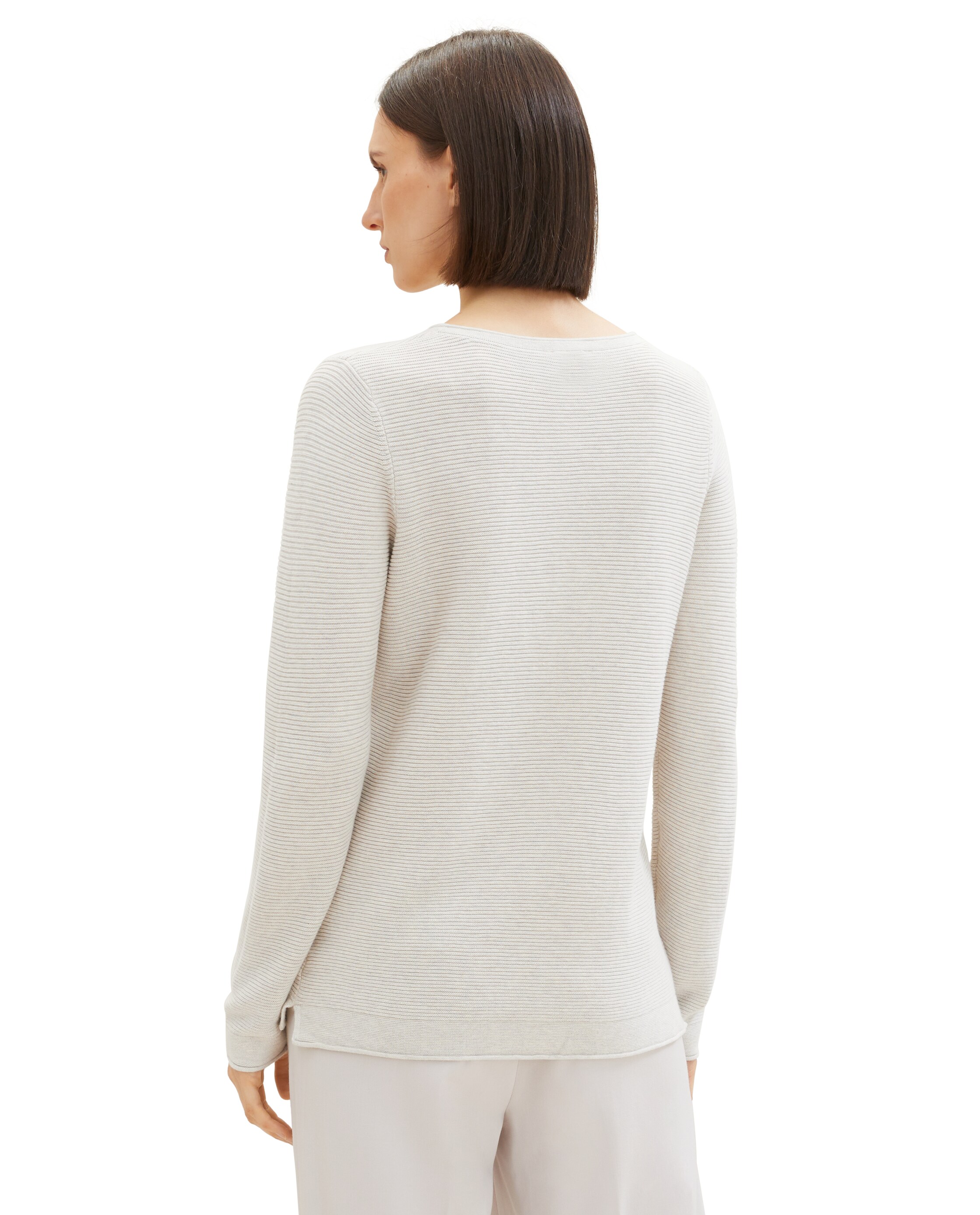 Jersey de mujer básico de cuello redondo - Tom Tailor - Gris claro Gris claro-2