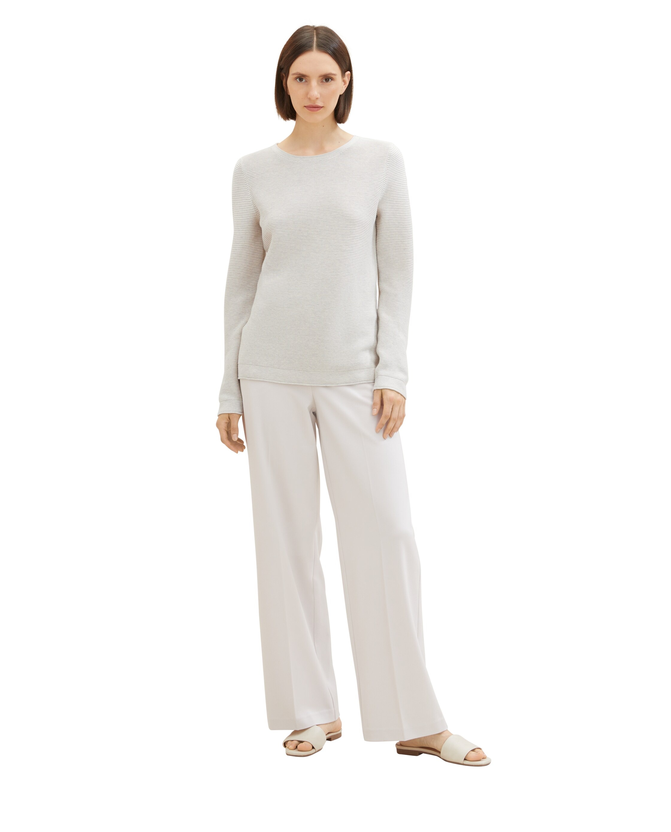 Jersey de mujer básico de cuello redondo - Tom Tailor - Gris claro Gris claro-5
