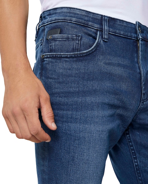 Vaqueros Denim Stretch Corte Regular Jeans Elásticos Delgados Para