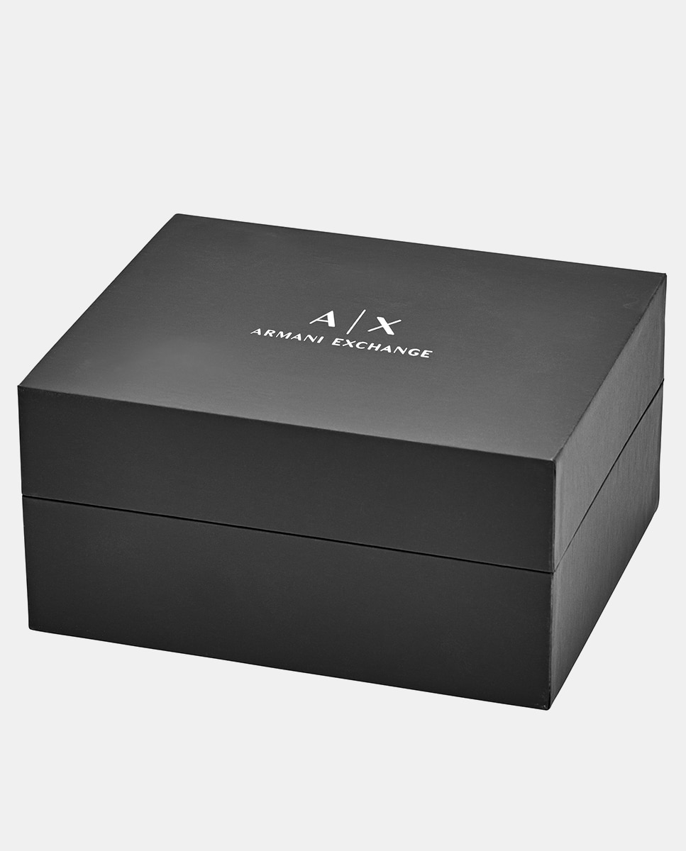 Conjunto de reloj de mujer de armani exchange con tres agujas y etiqueta para equipaje - Blanco Blanco-5