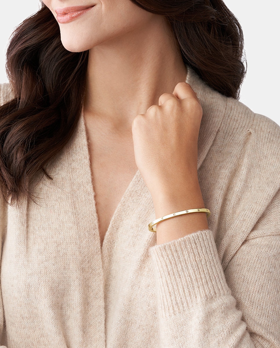Pulsera abierta sadie shine de acero inoxidable - Fossil - Dorado Dorado-3