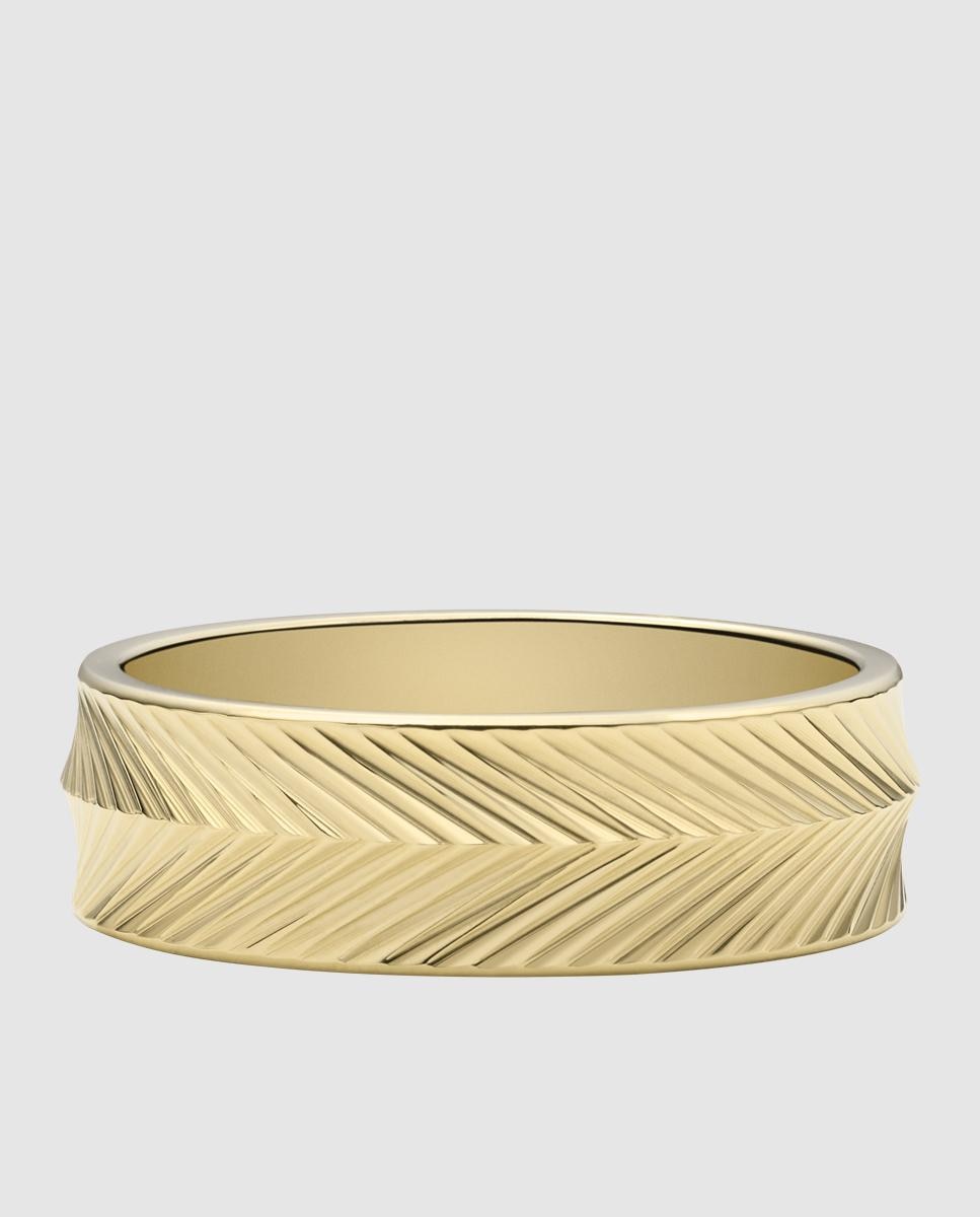 Imagen 0 de Anillo de mujer de acero inoxidable con textura lineal Dorado