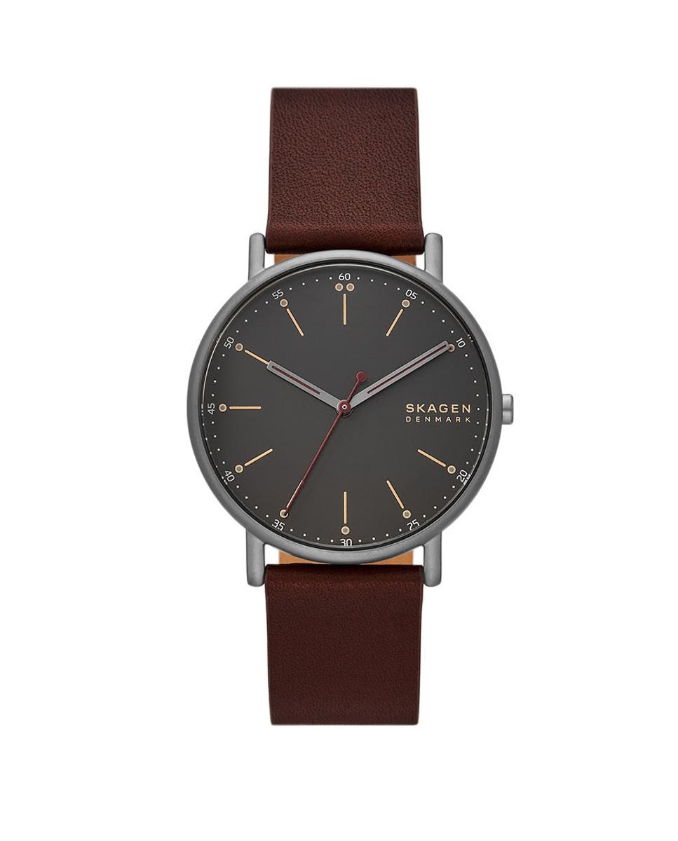 Imagen 0 de Reloj de hombre signatur de skagen de piel con tres agujas Rojo