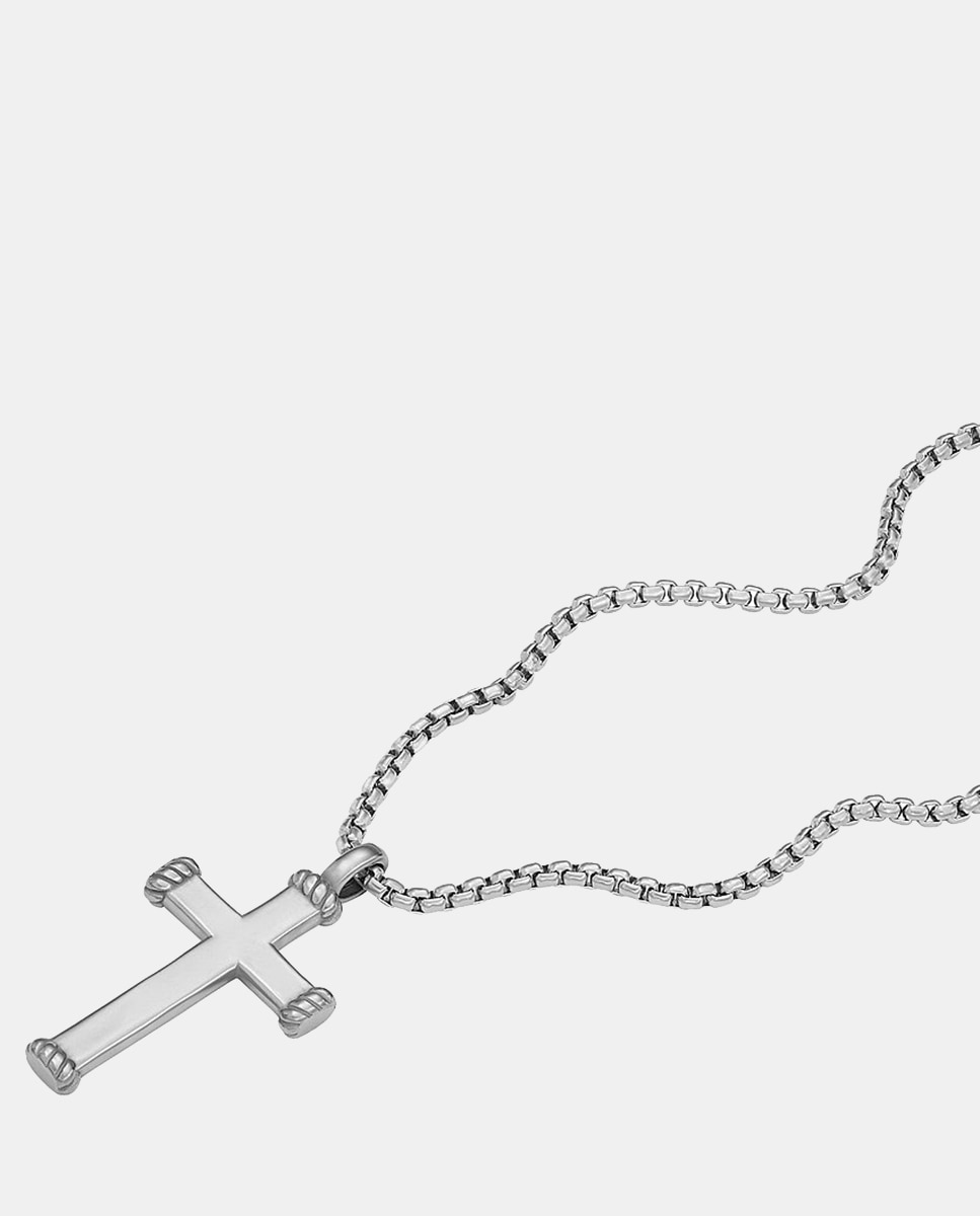 Collares de hombre con colgante ellis meaningful moments de acero inoxidable Plateado Fossil Plateado-3