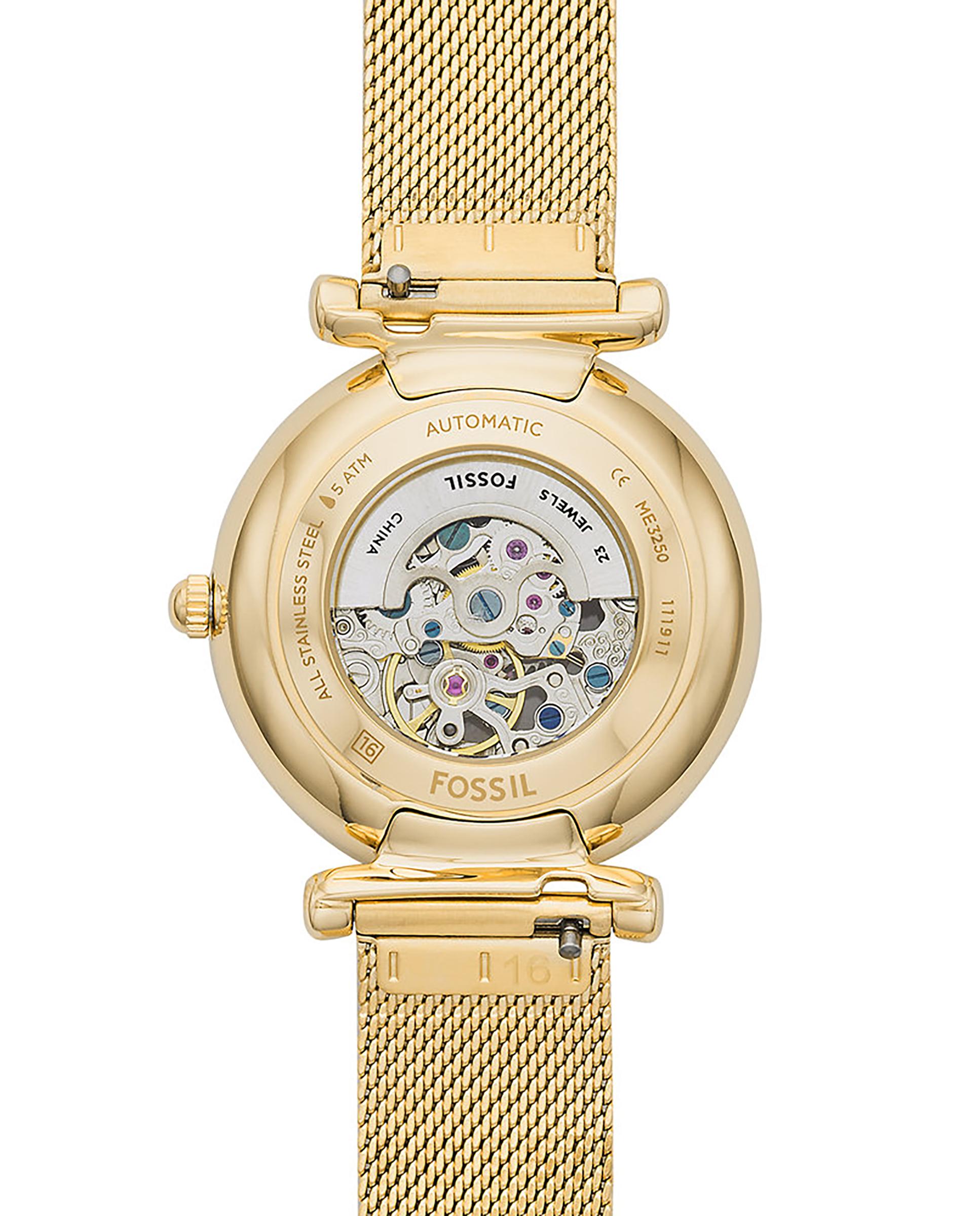 Reloj de mujer carlie me3250 automático de acero - Fossil - Dorado Dorado-4