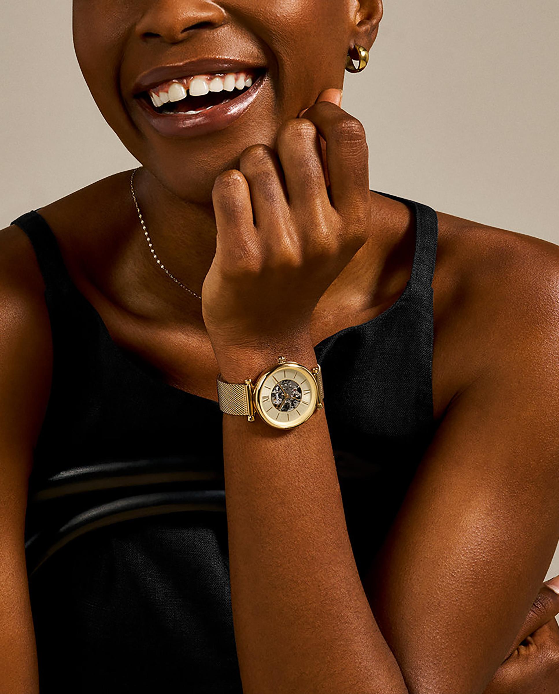 Reloj de mujer carlie me3250 automático de acero - Fossil - Dorado Dorado-6