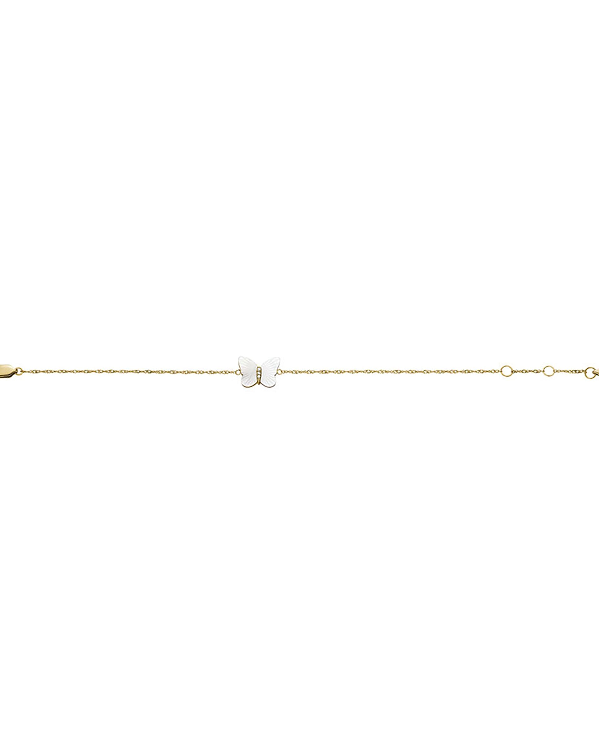 Pulsera de cadena de mujer sutton radiant wings con mariposa de nácar blanco - Fossil - Dorado Dorado-4