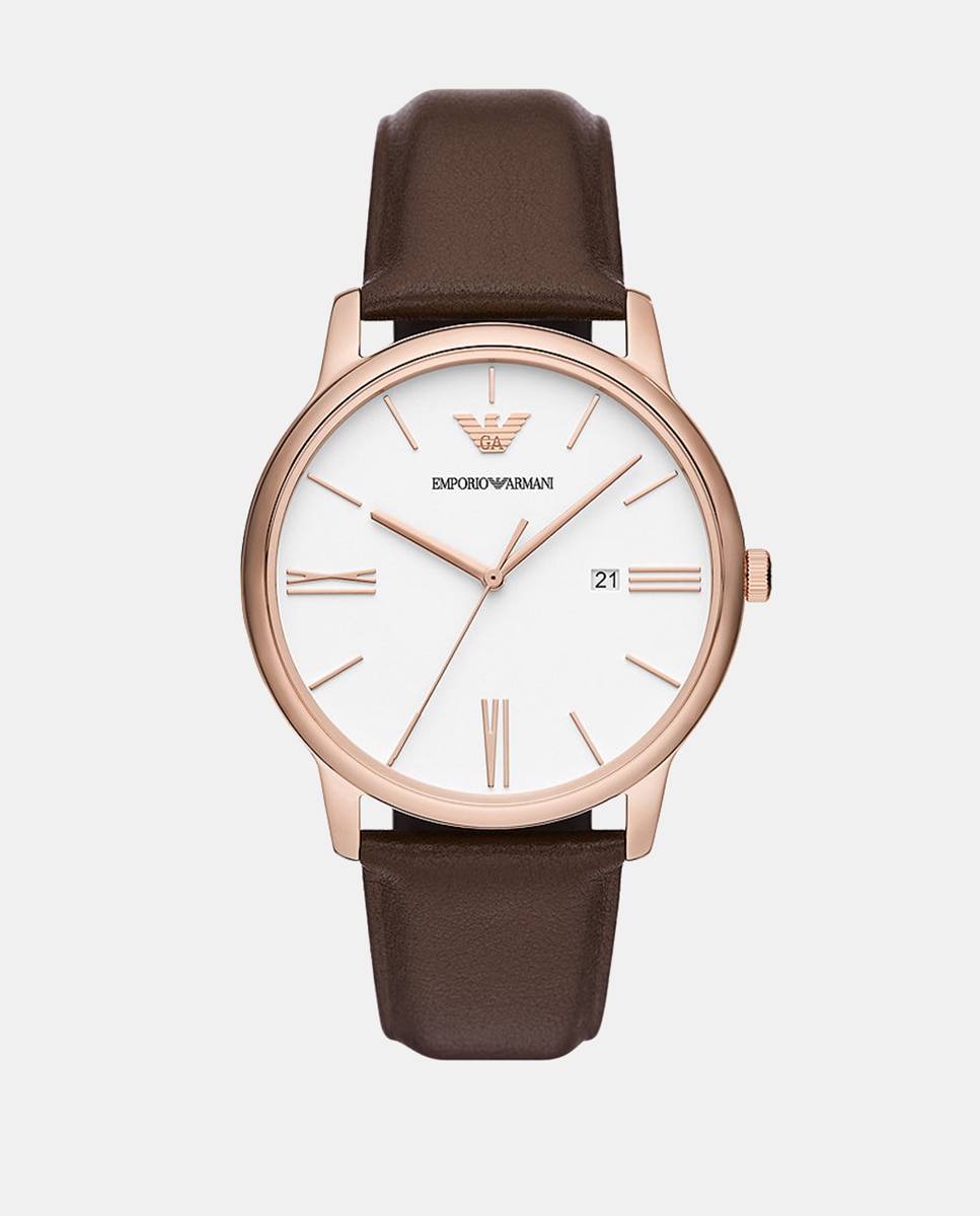 Reloj de hombre ar11572 de piel con cierre de hebilla - Emporio Armani - Marrón Marrón-1