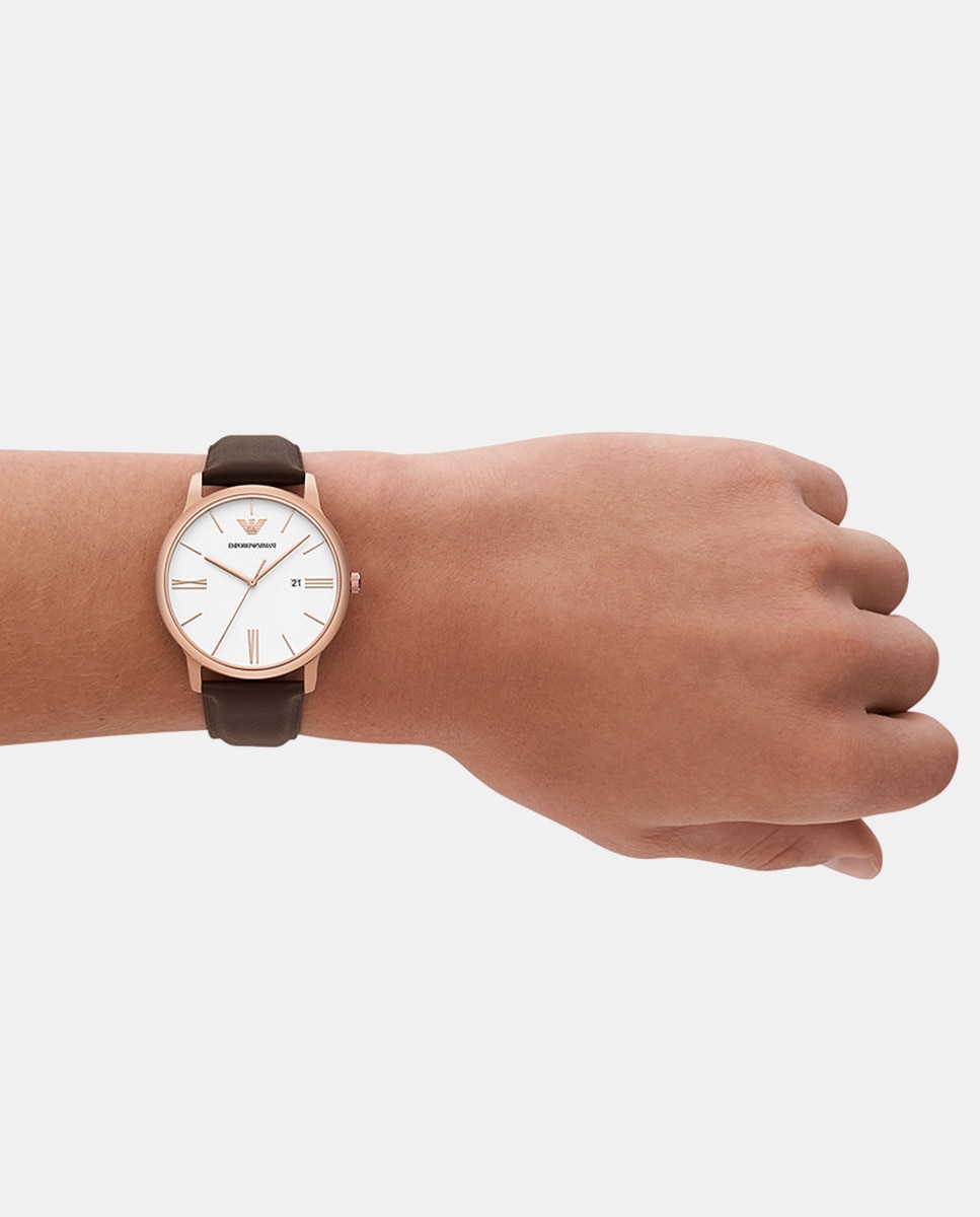 Reloj de hombre ar11572 de piel con cierre de hebilla - Emporio Armani - Marrón Marrón-5