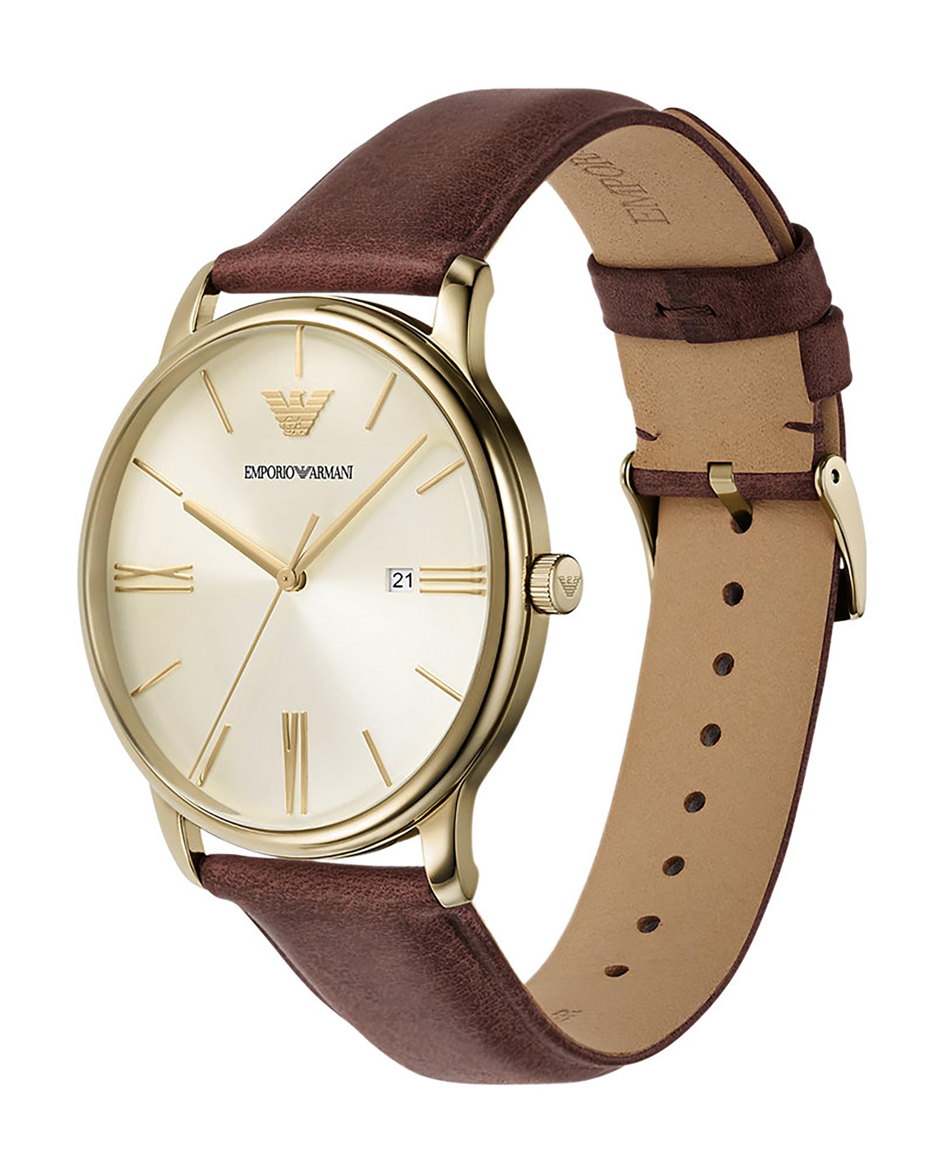 Reloj de hombre ar11610 de piel con cierre de hebilla - Emporio Armani - Marrón Marrón-4