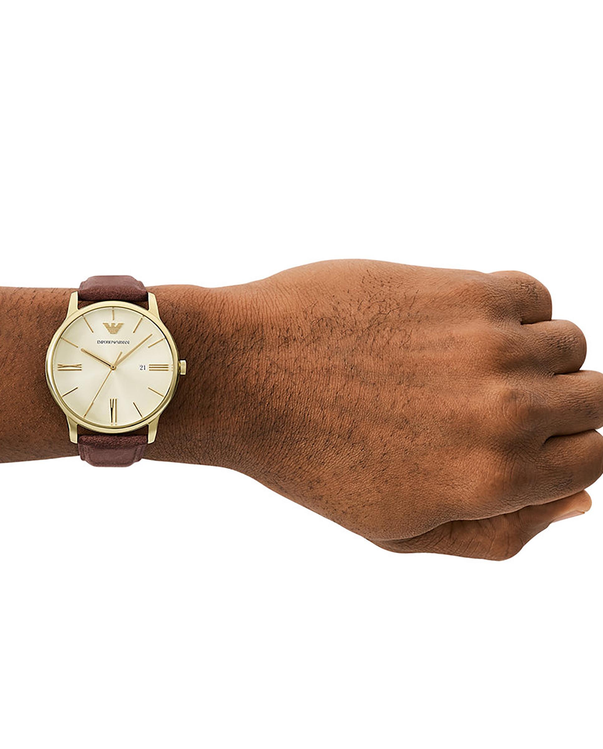 Reloj de hombre ar11610 de piel con cierre de hebilla - Emporio Armani - Marrón Marrón-6