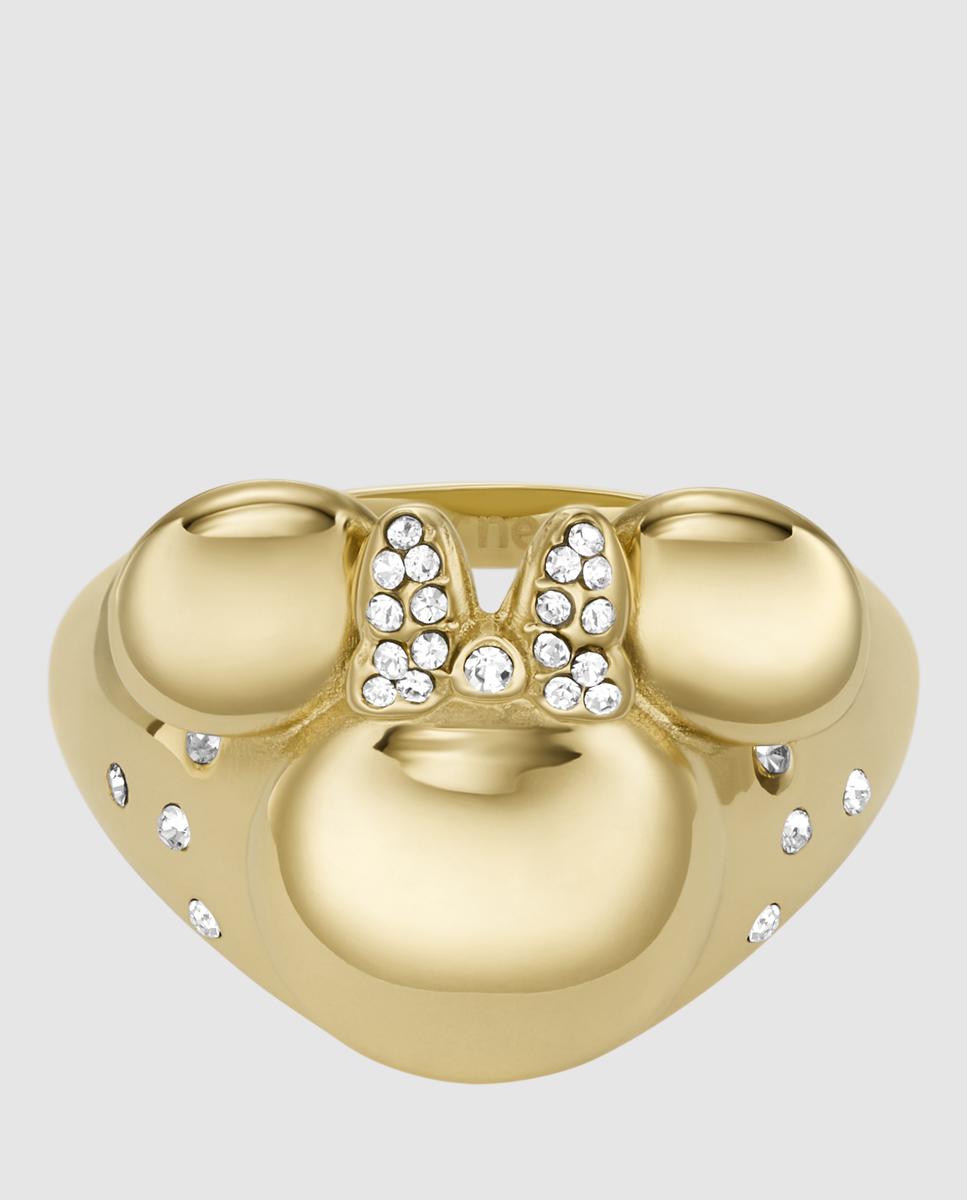 Imagen 0 de Anillo de mujer con sello de disney de acero inoxidable Dorado